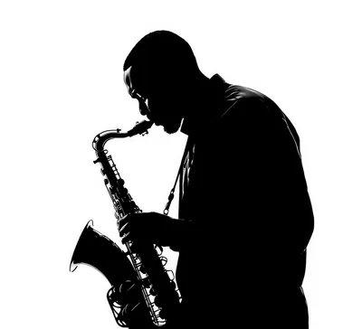 Silhouette Of A Jazz Musician Playing Saxophone