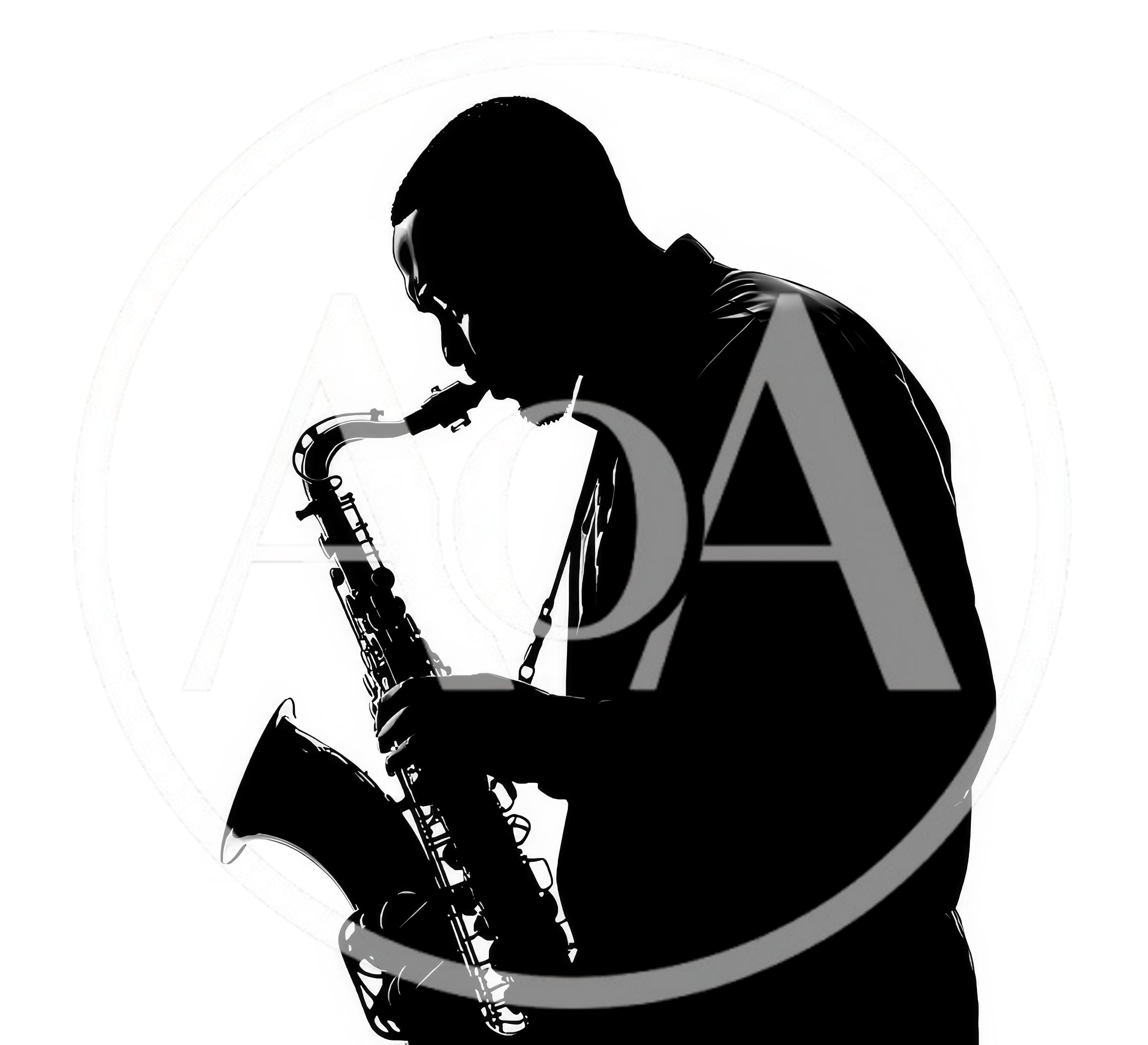 Silhouette Of A Jazz Musician Playing Saxophone