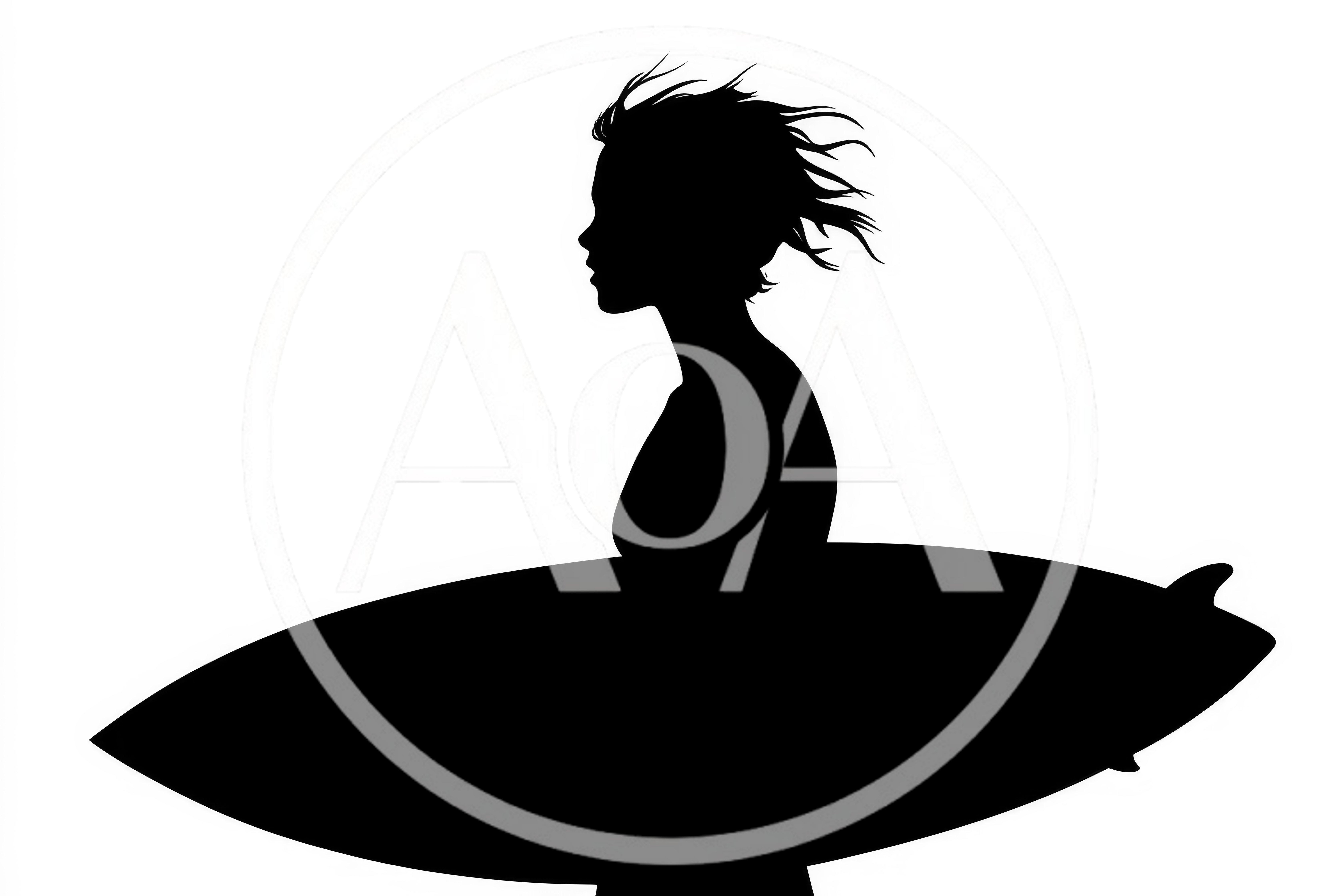 Silhouette Of A Surfer Holding A Surfboard