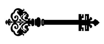 Ornate Vintage Skeleton Key Silhouette