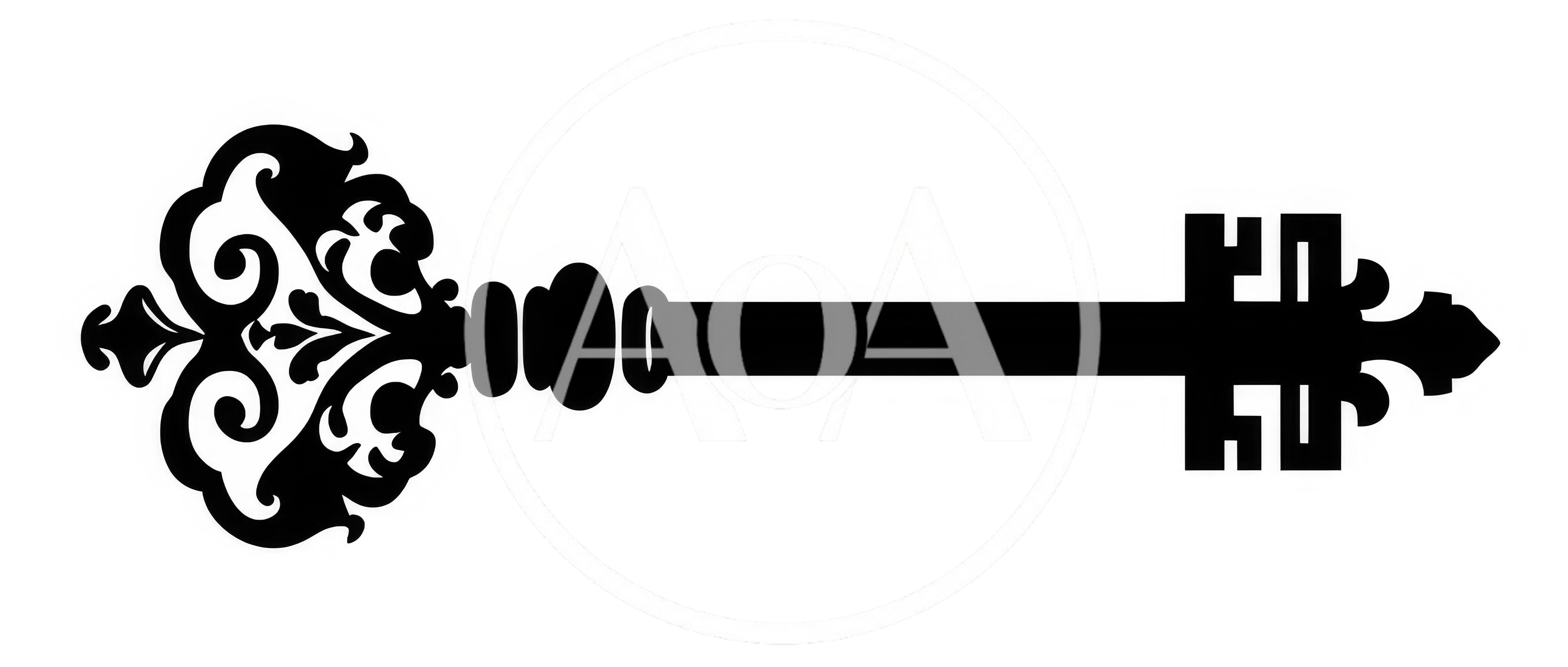 Ornate Vintage Skeleton Key Silhouette