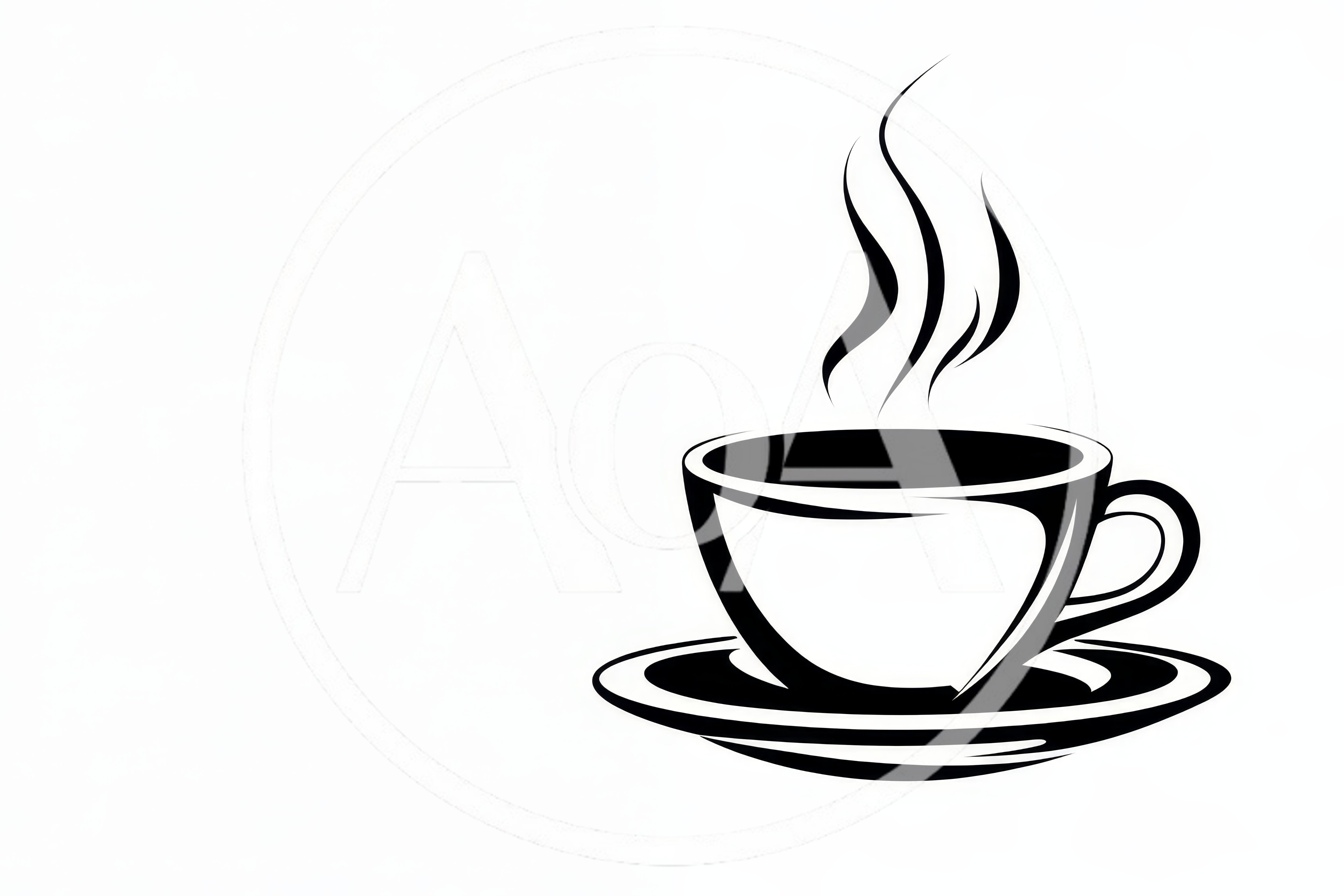 Minimalist Black And White Coffee Cup Illustration