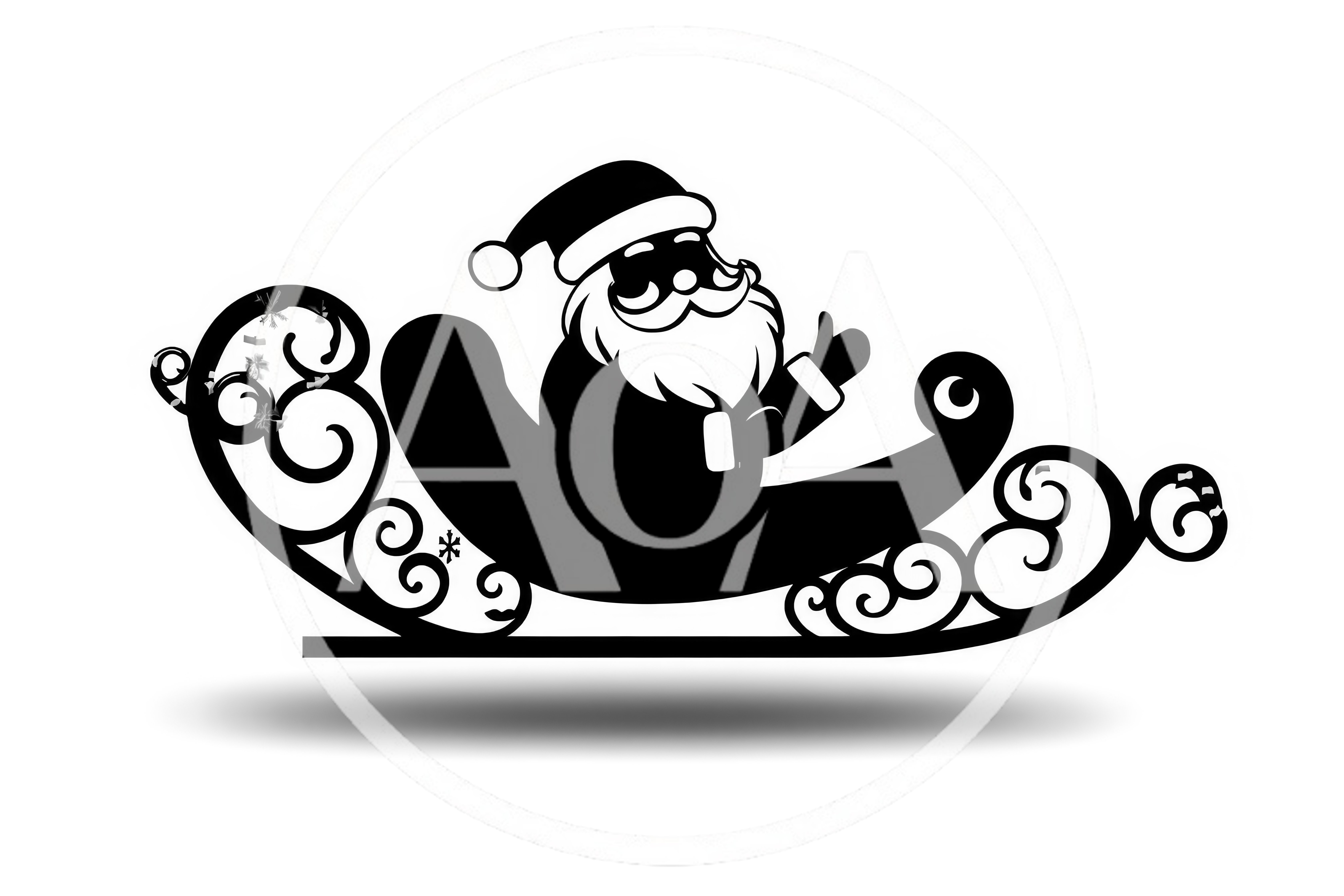 Santa Claus Sitting In An Ornate Christmas Sleigh