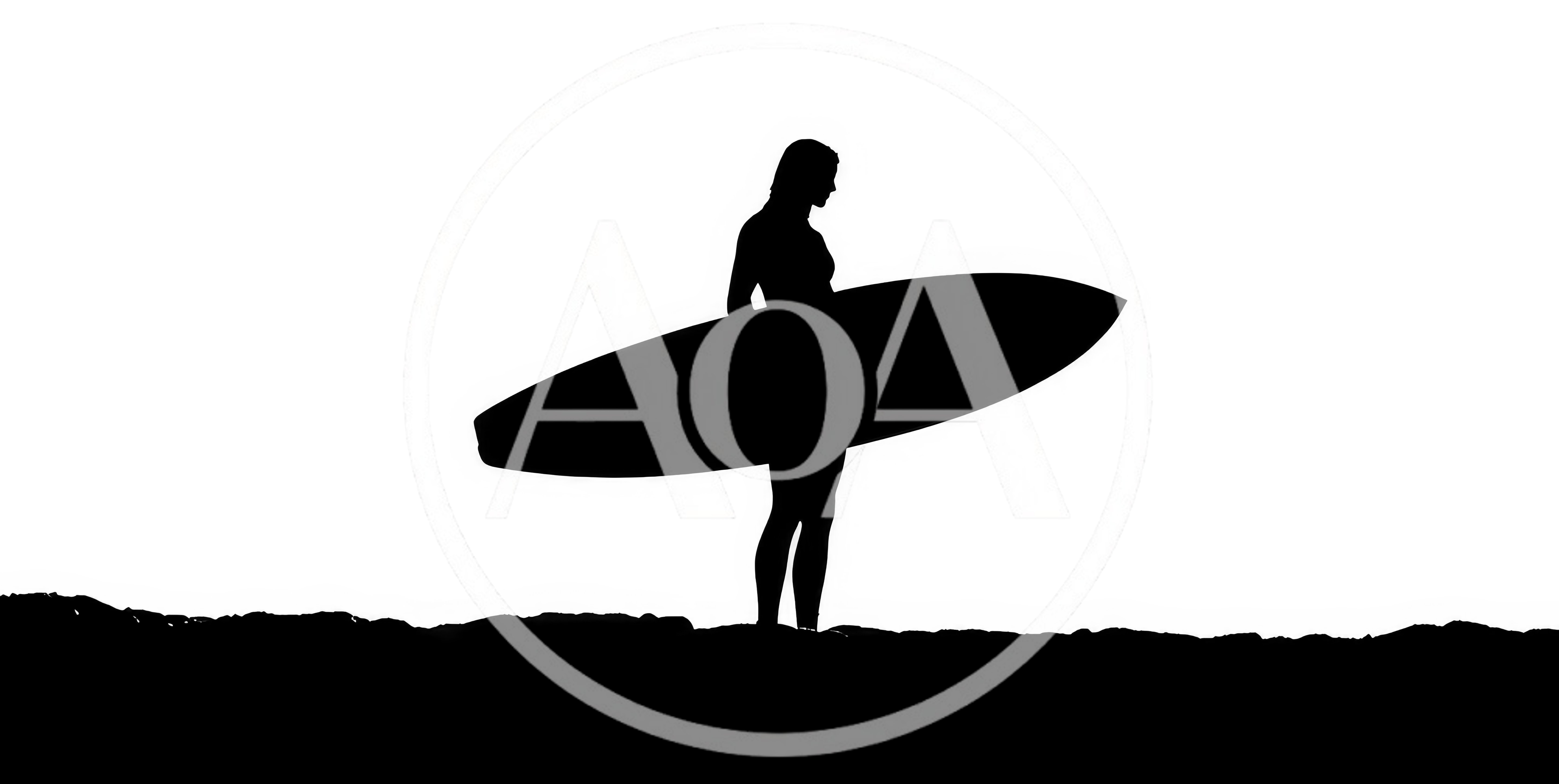 Silhouette Of A Surfer Holding A Surfboard