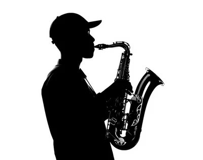 Silhouette Of A Man Playing The Saxophone