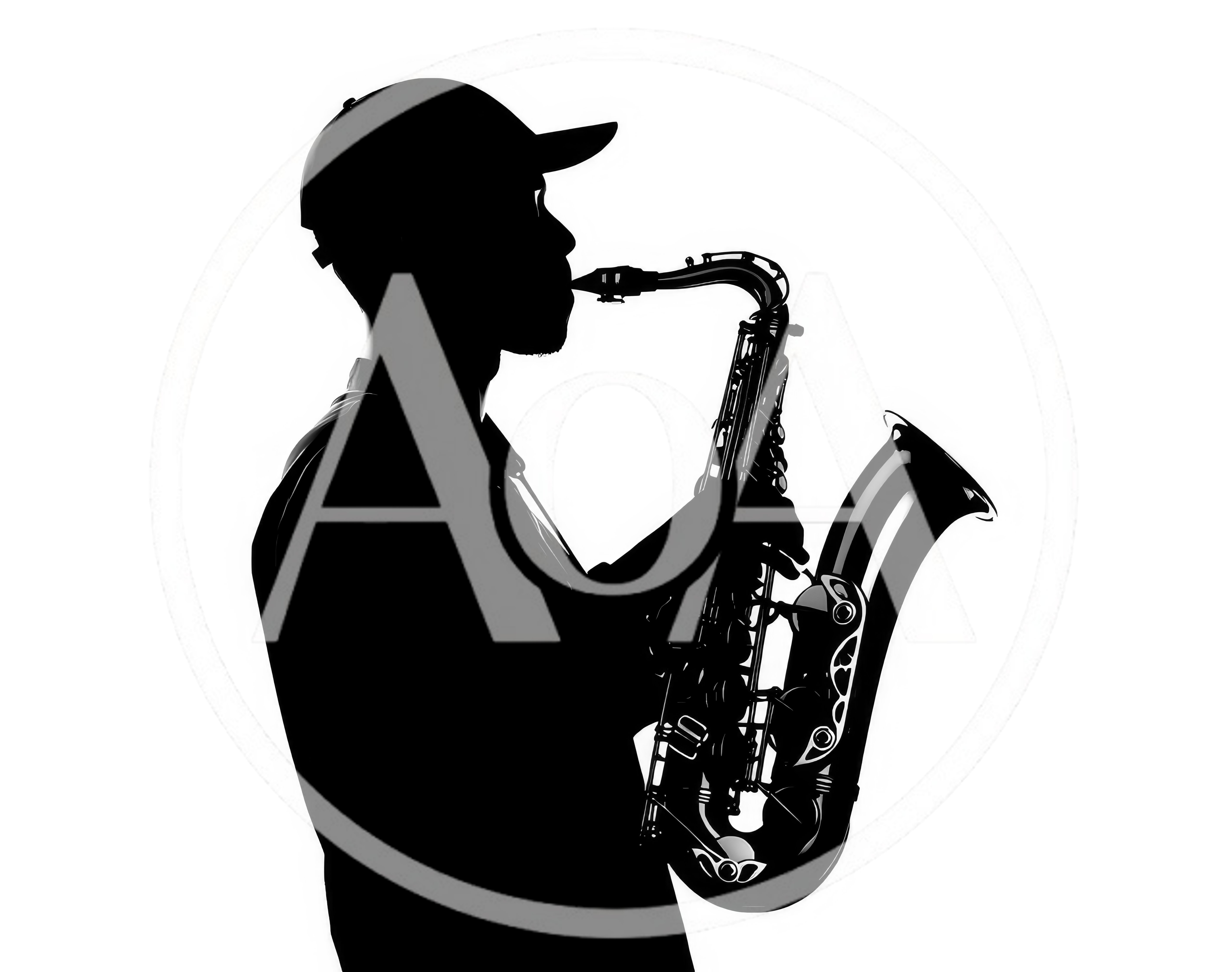 Silhouette Of A Man Playing The Saxophone