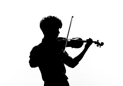 Silhouette Of A Musician Playing The Violin