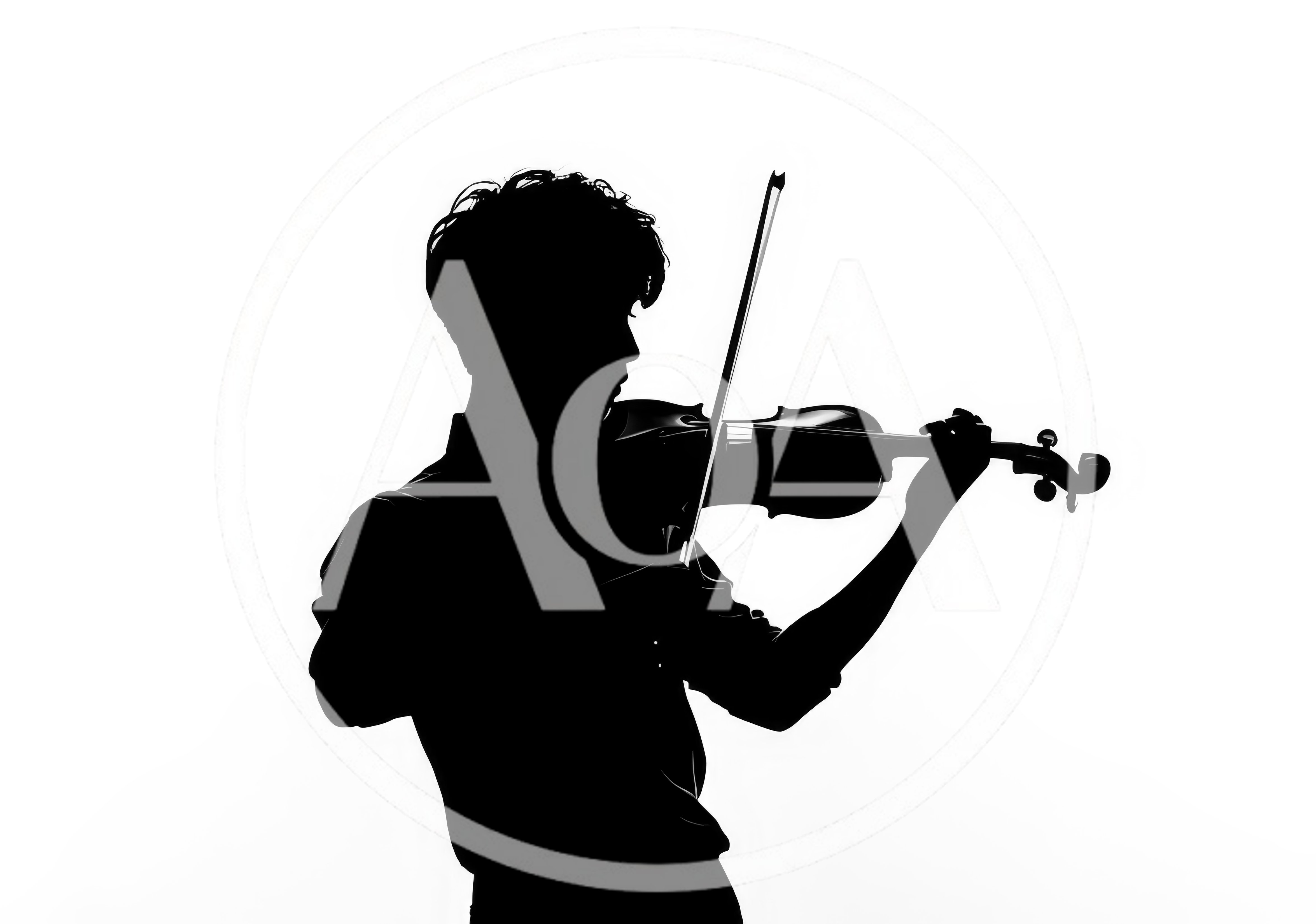 Silhouette Of A Musician Playing The Violin