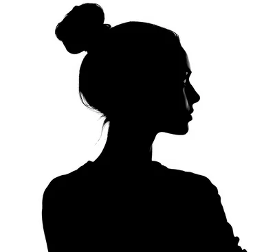 Silhouette Of A Woman With A Hair Bun