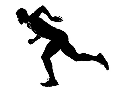 Silhouette Of A Male Sprinter Starting A Race