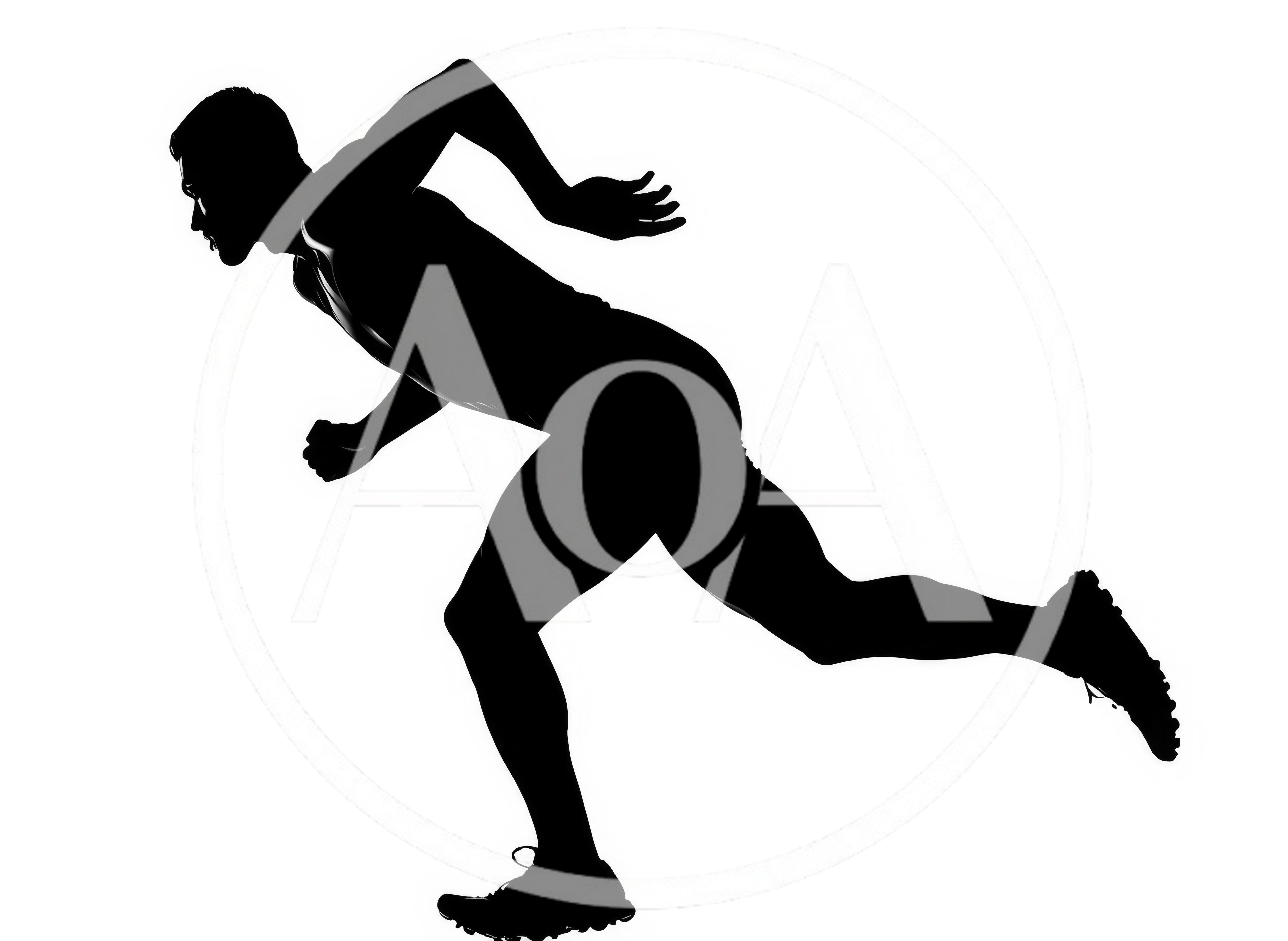 Silhouette Of A Male Sprinter Starting A Race