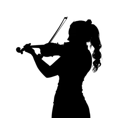 Silhouette Of A Woman Playing The Violin