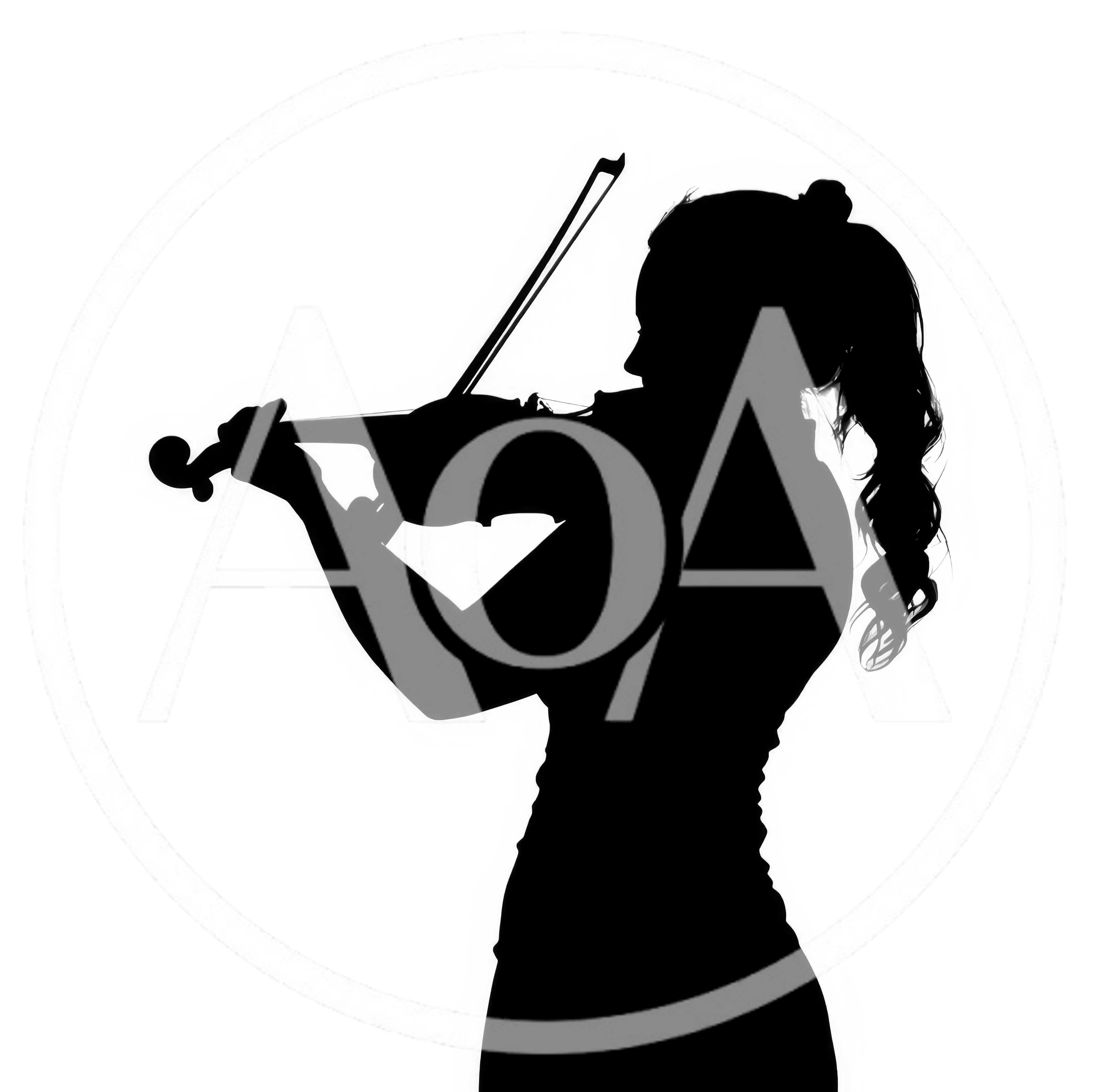 Silhouette Of A Woman Playing The Violin