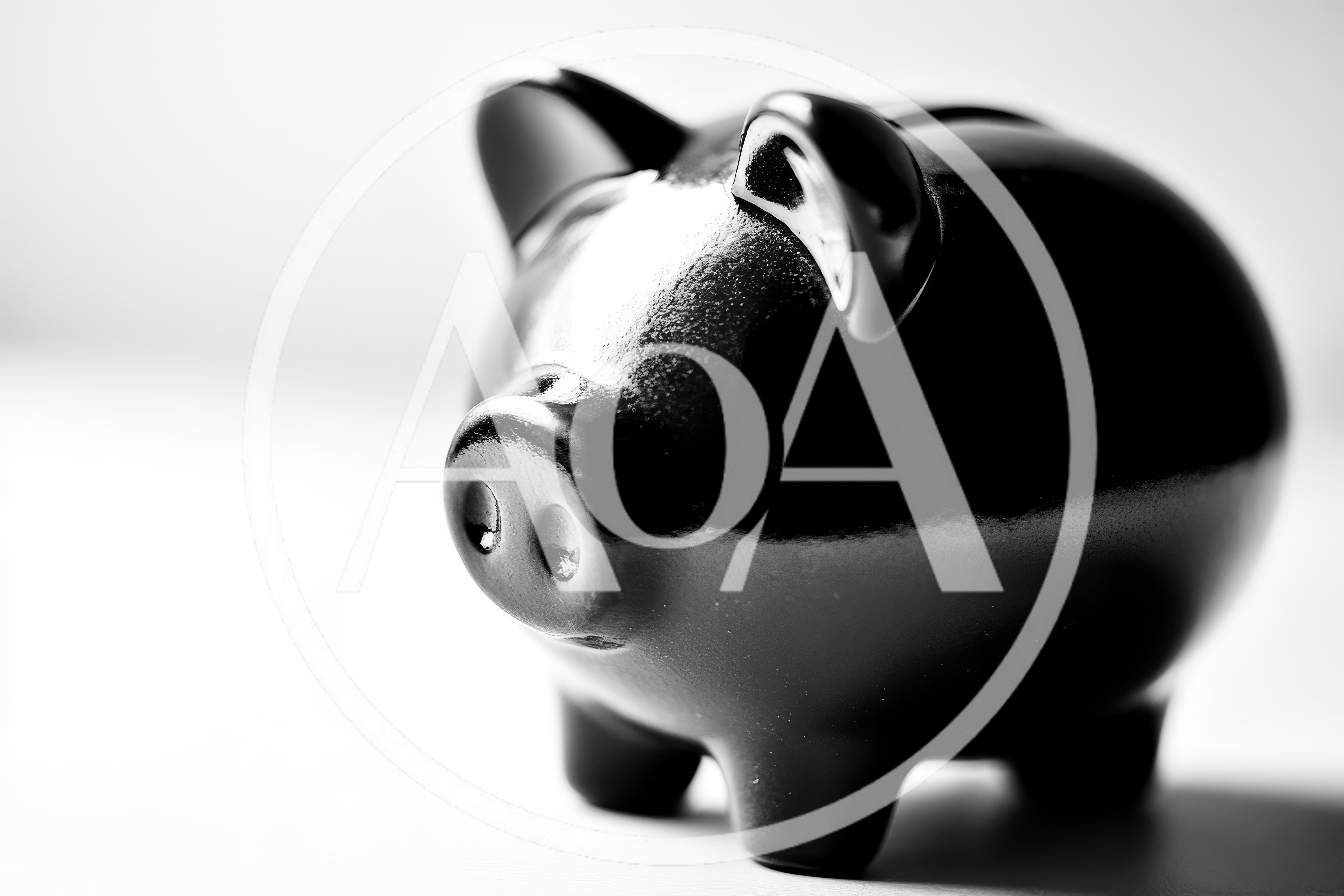 Black Piggy Bank On A White Surface