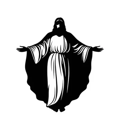 Black And White Silhouette Of Jesus Christ