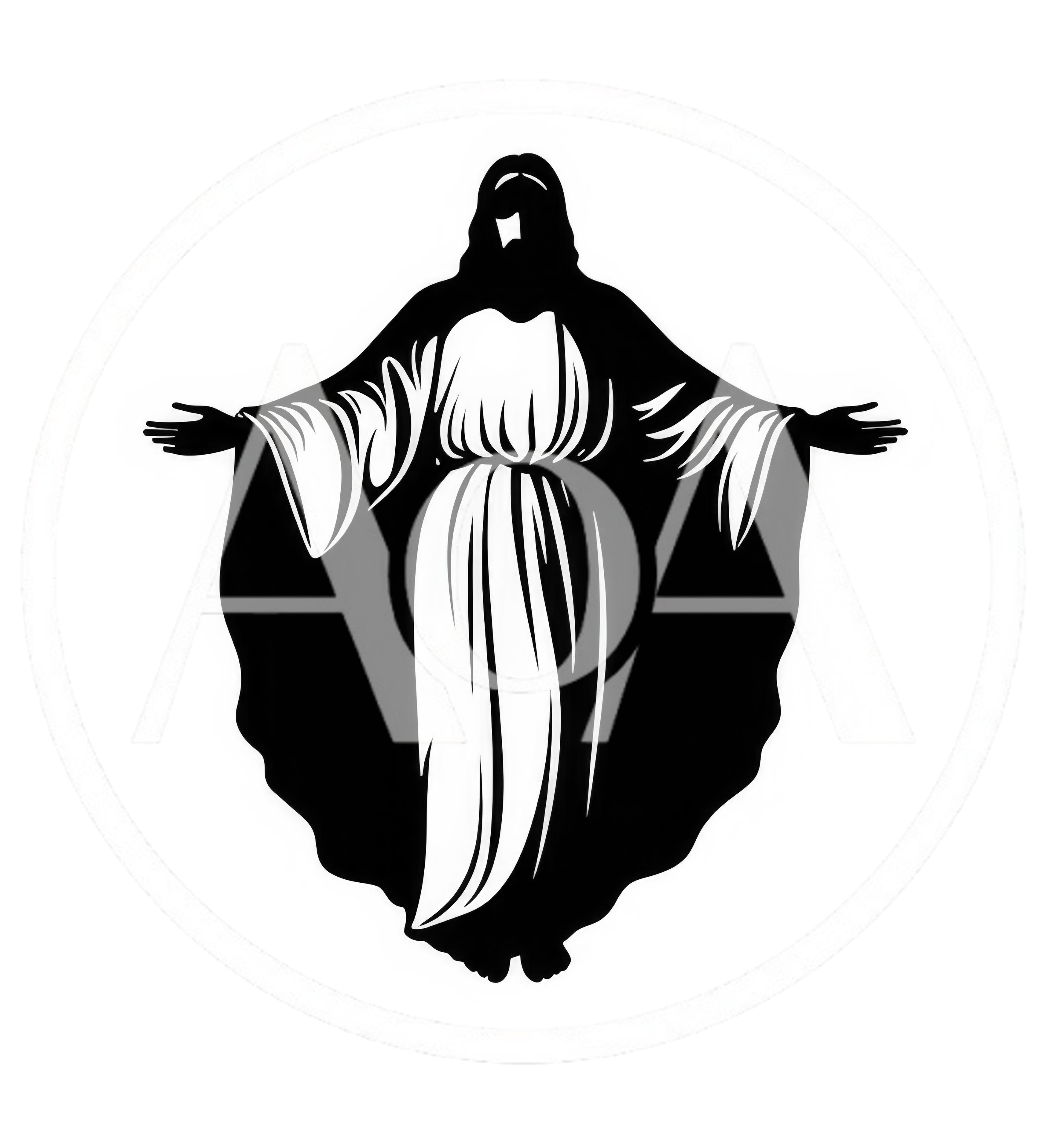 Black And White Silhouette Of Jesus Christ