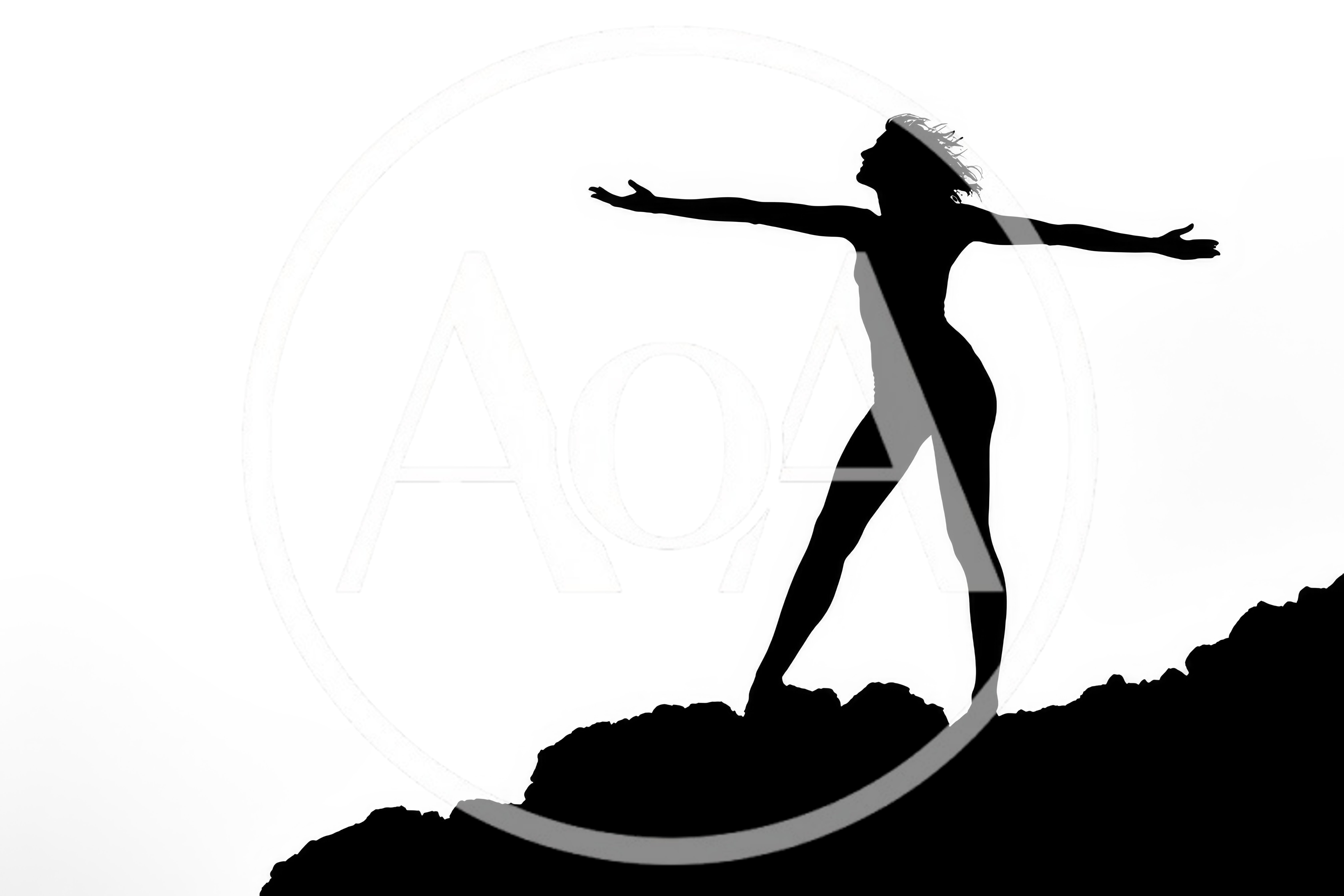 Silhouette Of A Woman Standing With Arms Outstretched