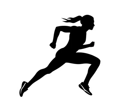 Silhouette Of A Female Runner In Motion