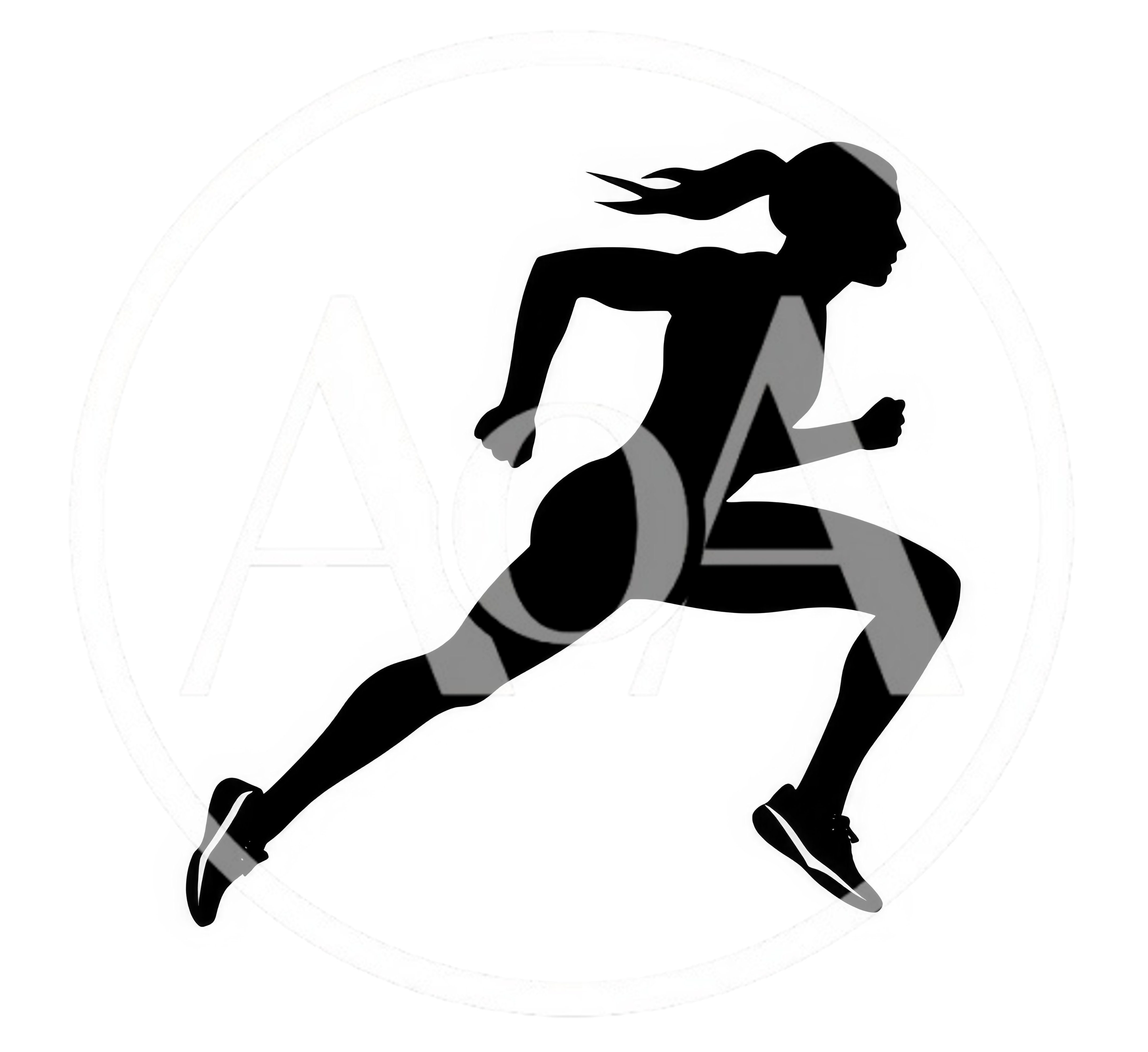 Silhouette Of A Female Runner In Motion