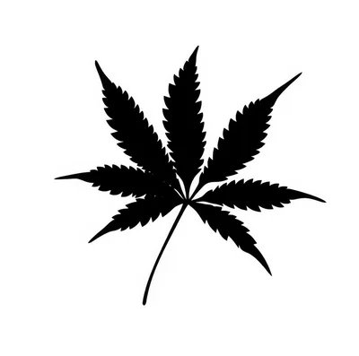 Black Silhouette Of A Cannabis Leaf