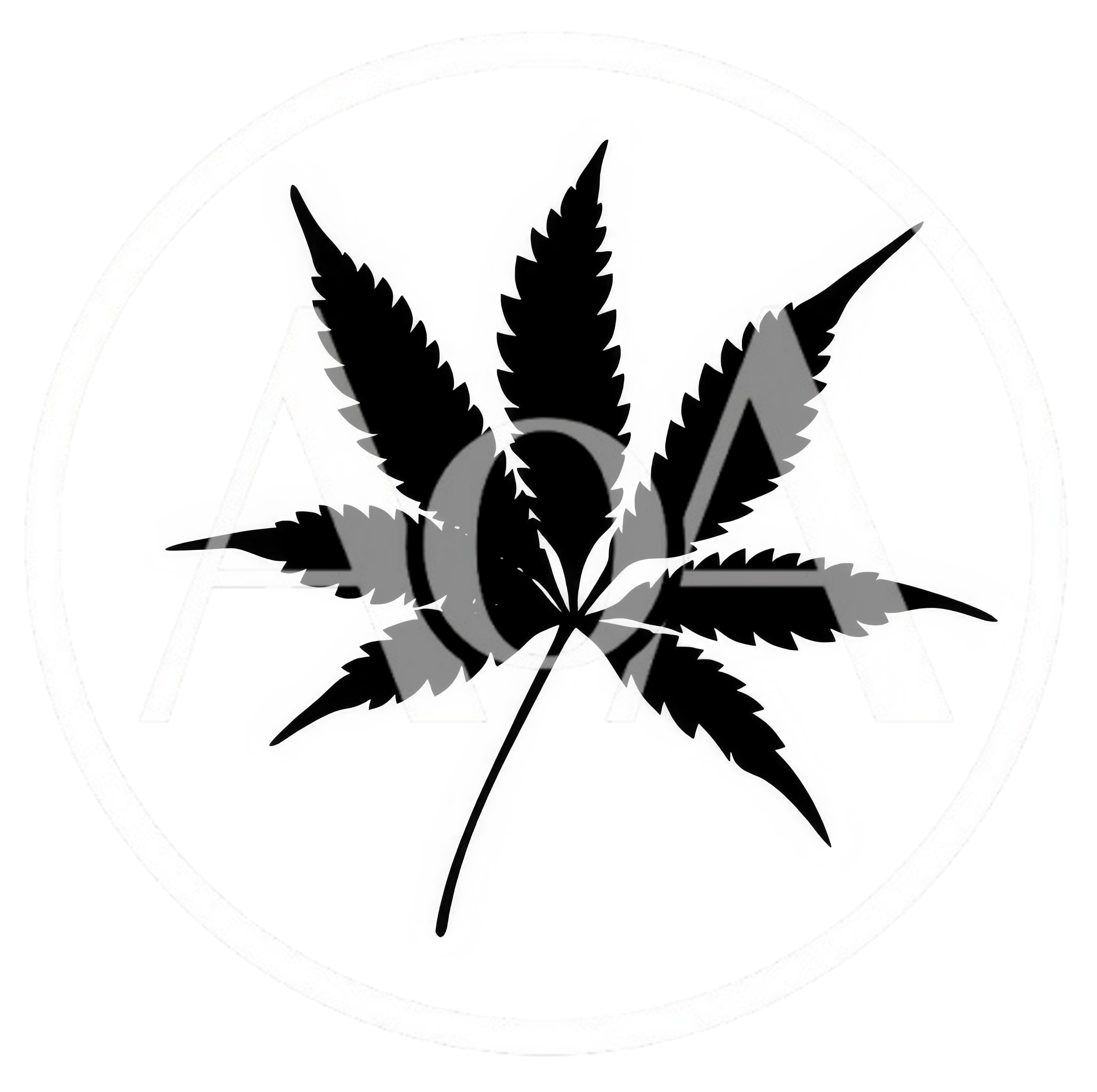 Black Silhouette Of A Cannabis Leaf