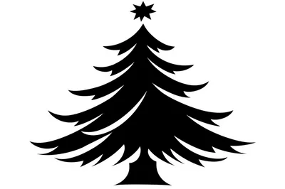 Minimalist Black Christmas Tree Silhouette Icon