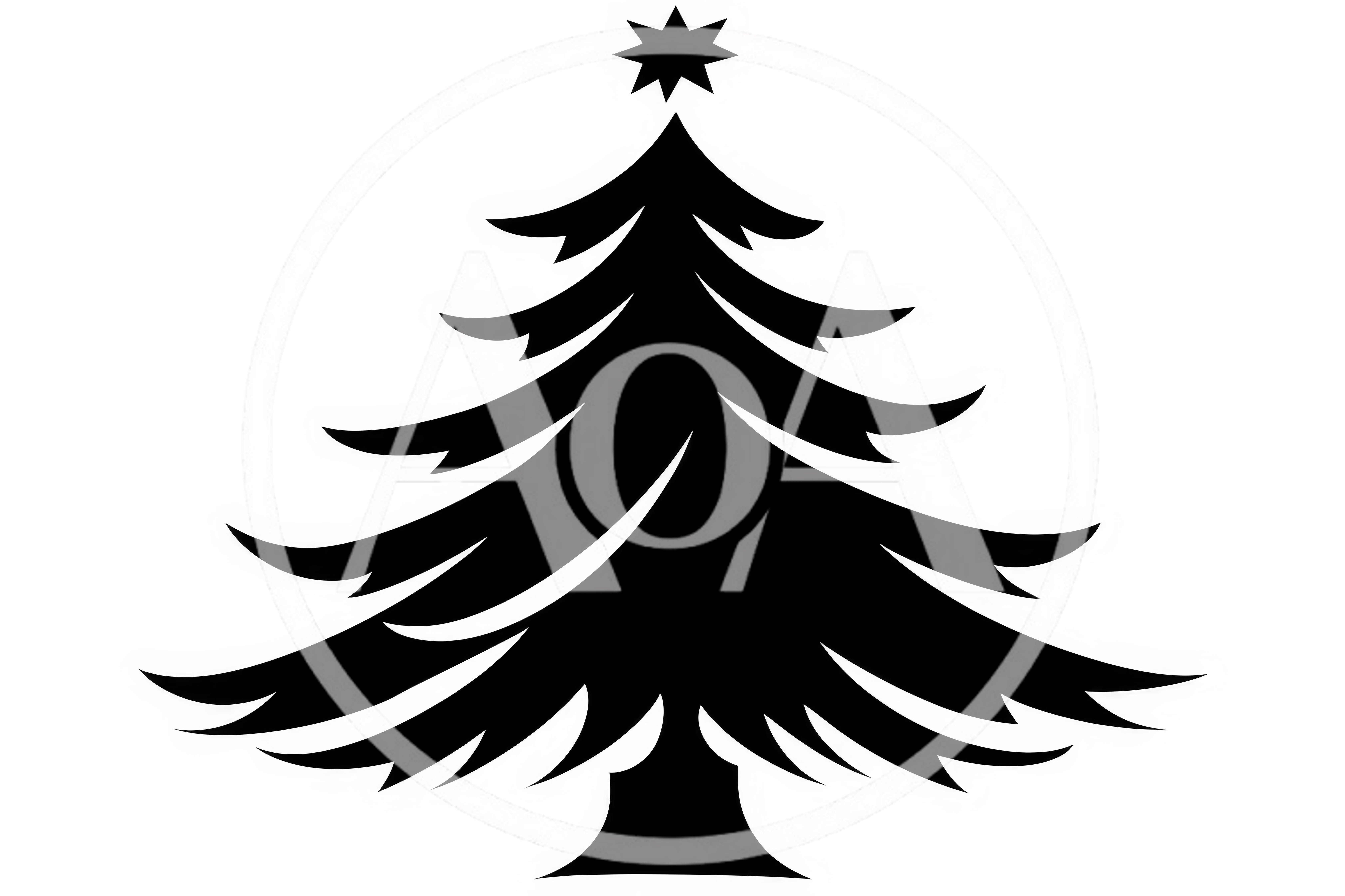 Minimalist Black Christmas Tree Silhouette Icon