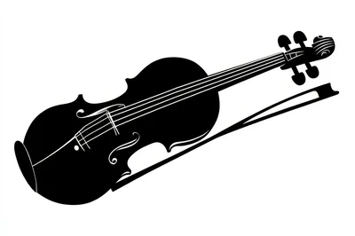 Black Silhouette Illustration Of A Classical Violin