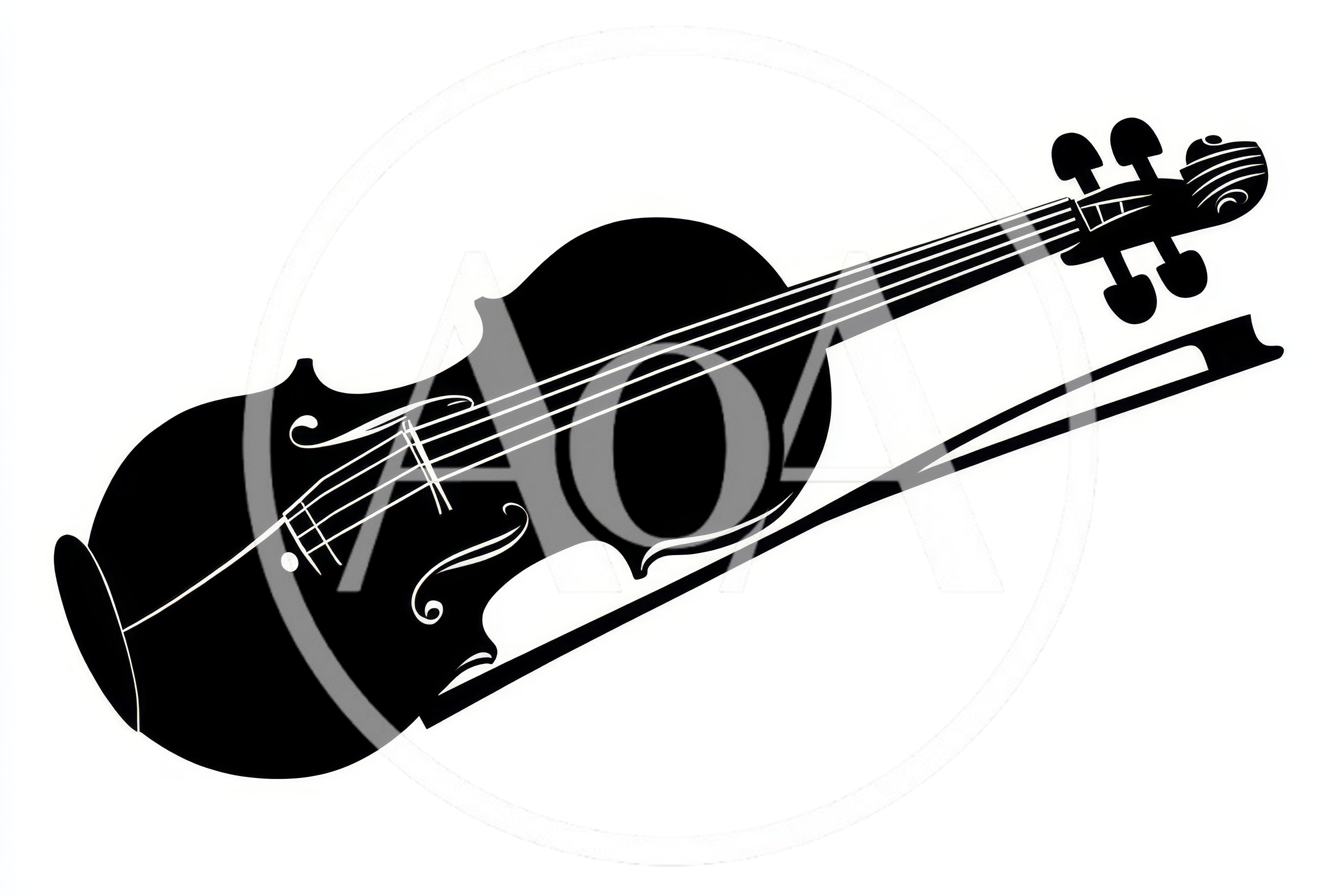 Black Silhouette Illustration Of A Classical Violin