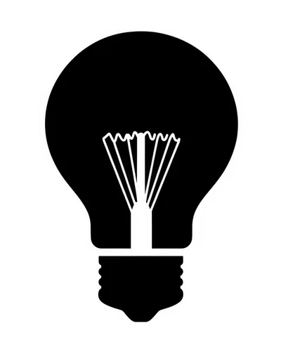 Black Silhouette Icon Of A Light Bulb