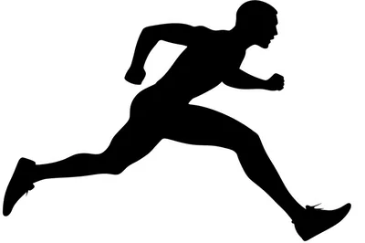 Black Silhouette Of A Male Runner In Motion