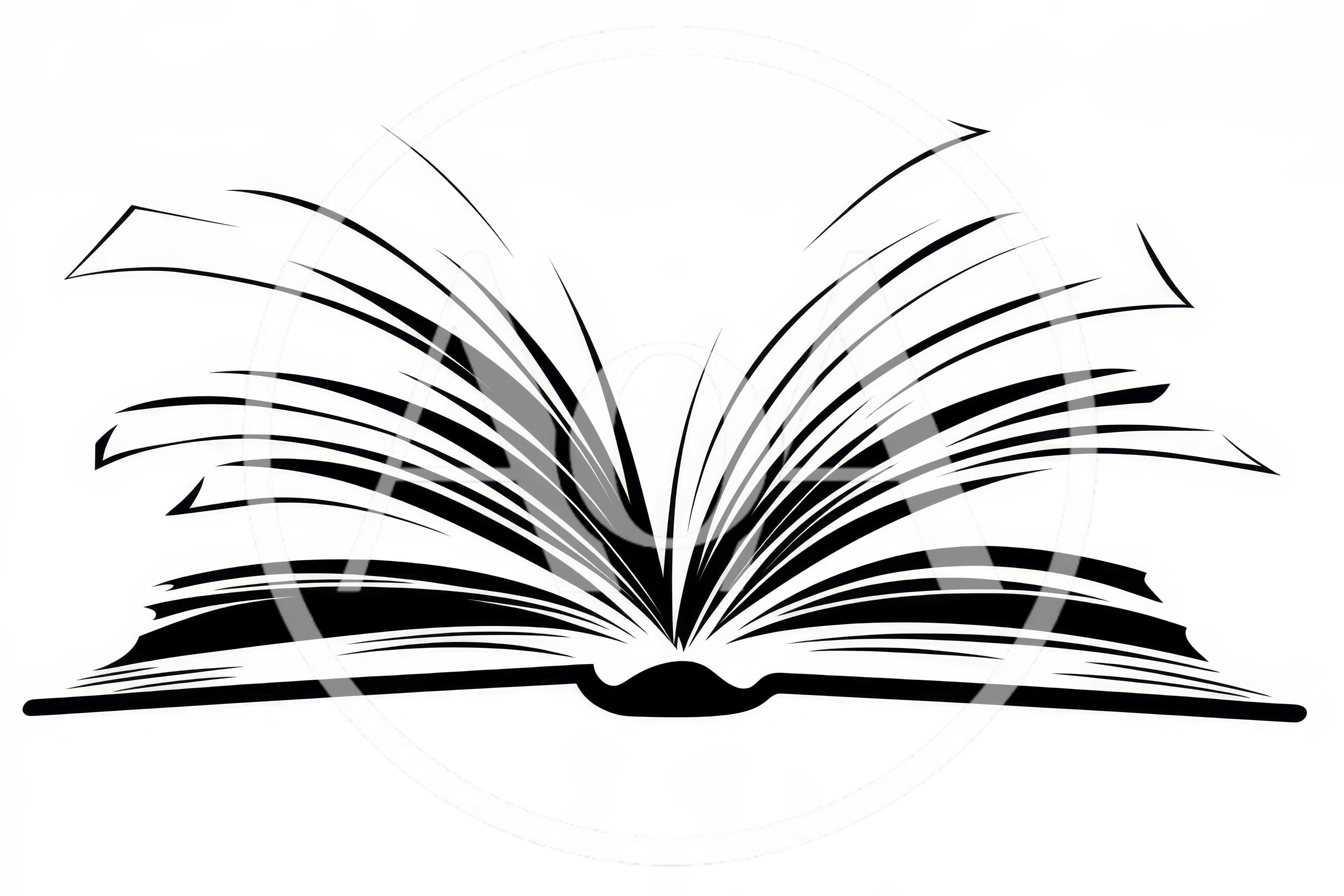 Open Book Illustration With Flipping Pages