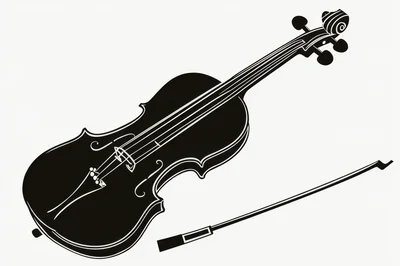 Minimalist Black And White Violin Illustration