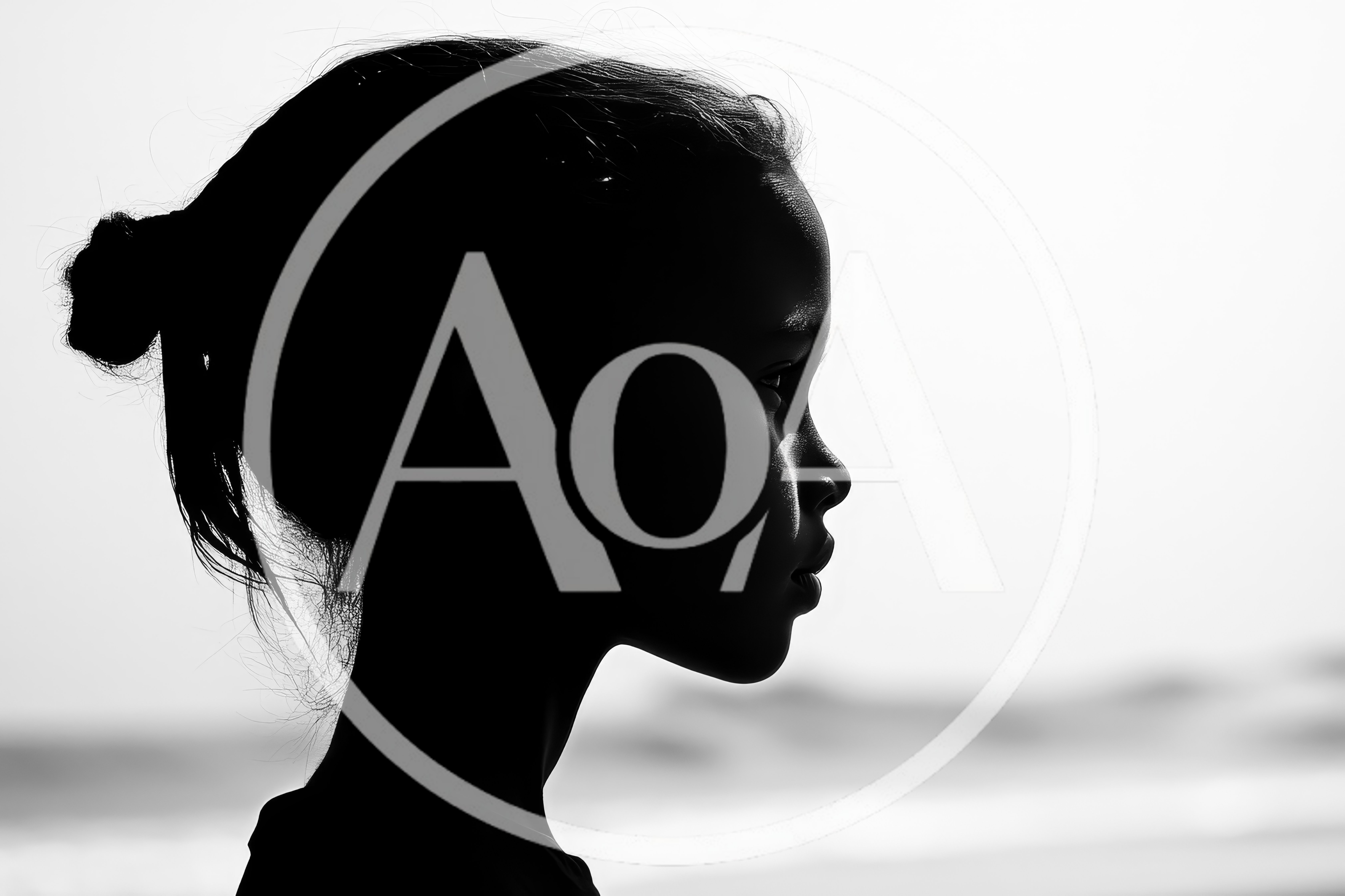 Silhouette Profile Of A Young Girl At Sunset