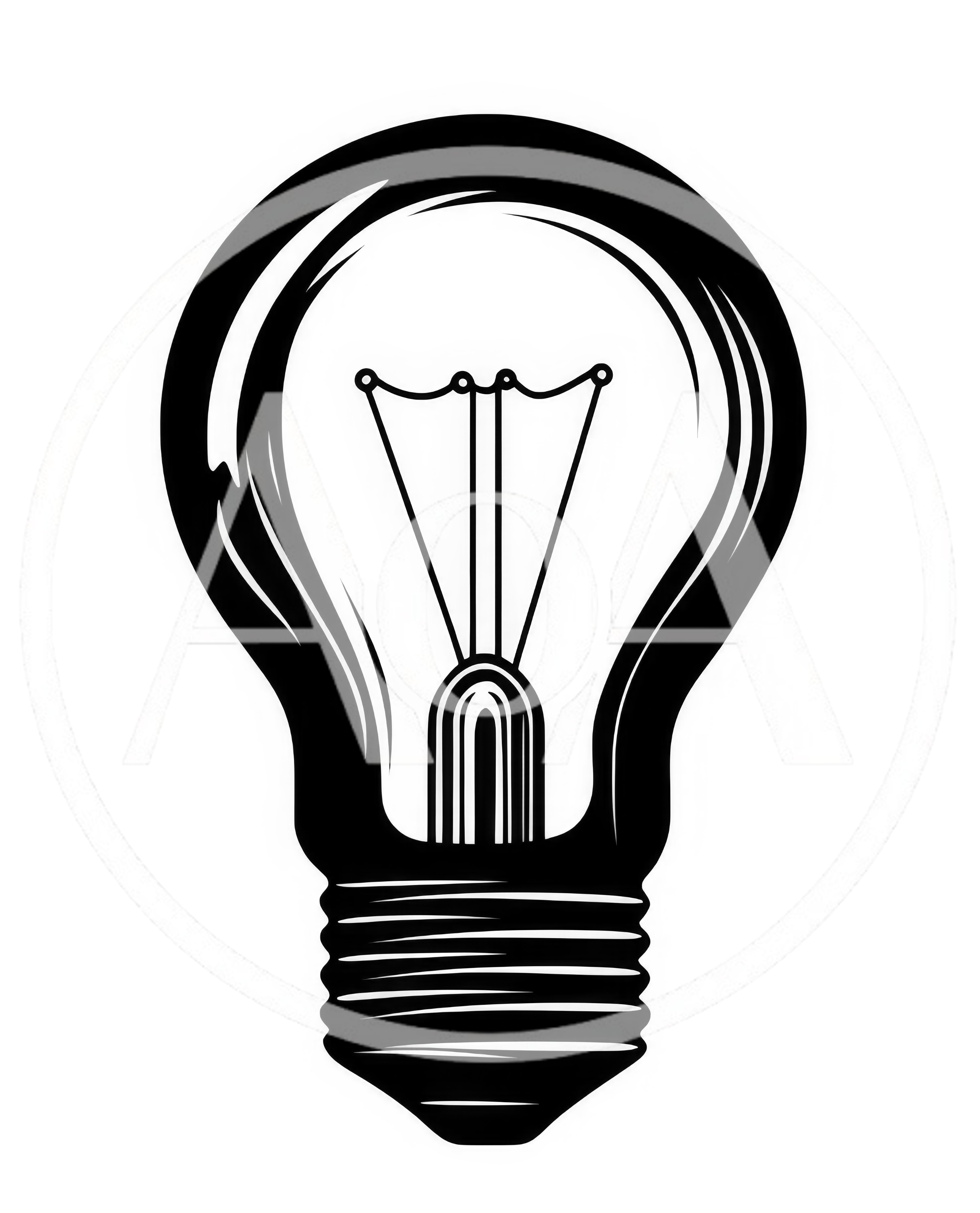 Black And White Light Bulb Illustration