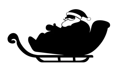 Santa Claus Silhouette Sitting In A Sleigh