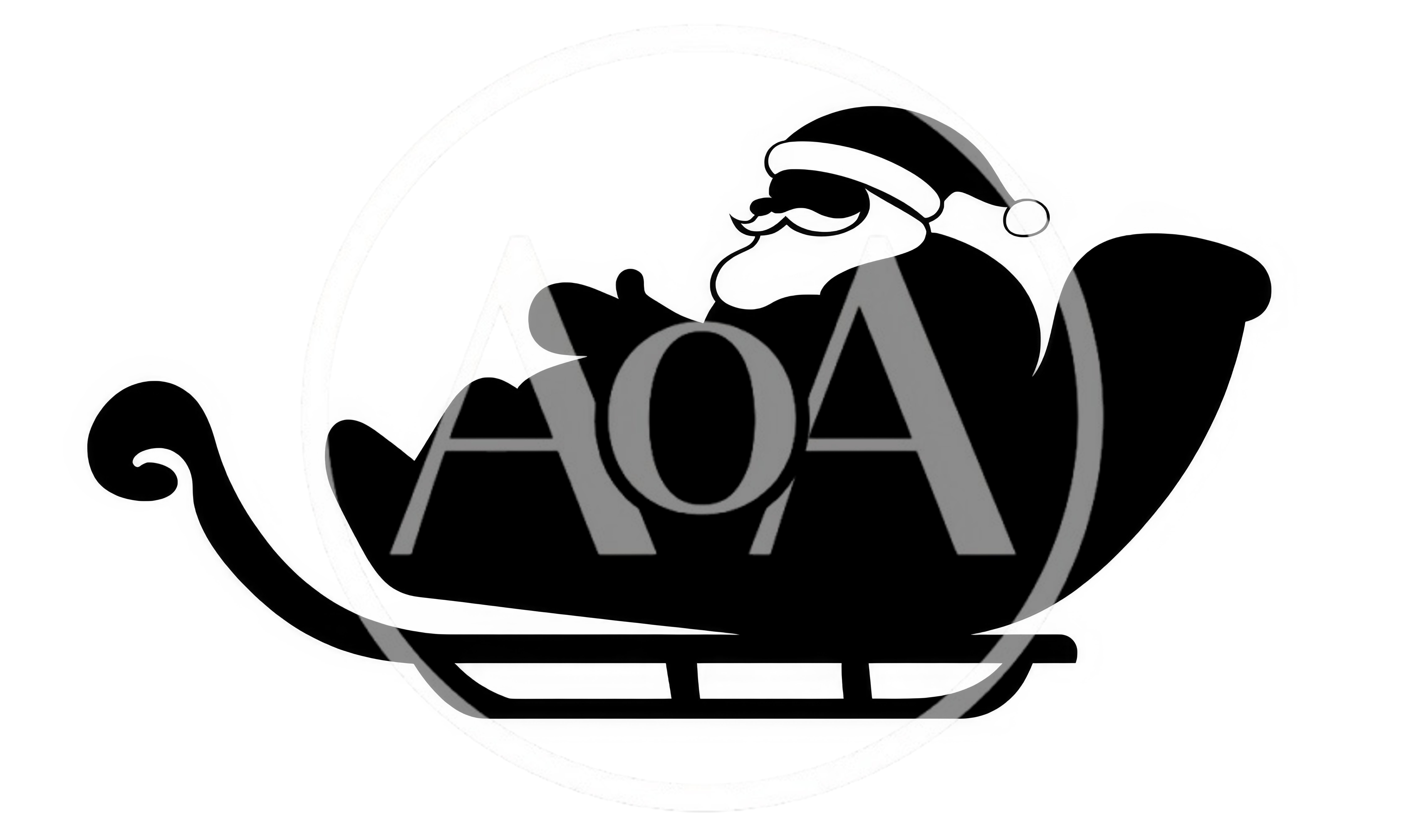 Santa Claus Silhouette Sitting In A Sleigh