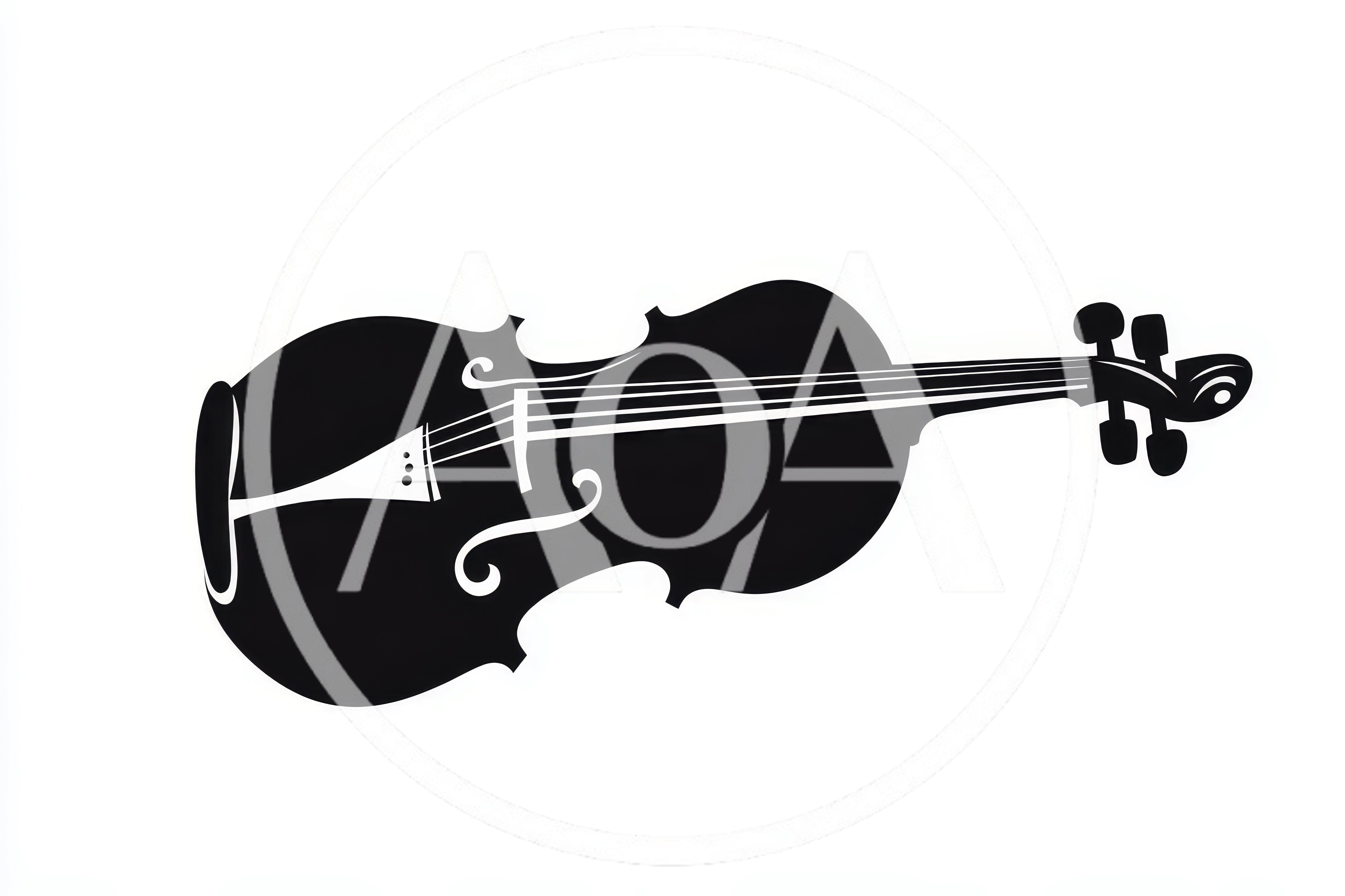 Minimalist Black And White Violin Silhouette Illustration