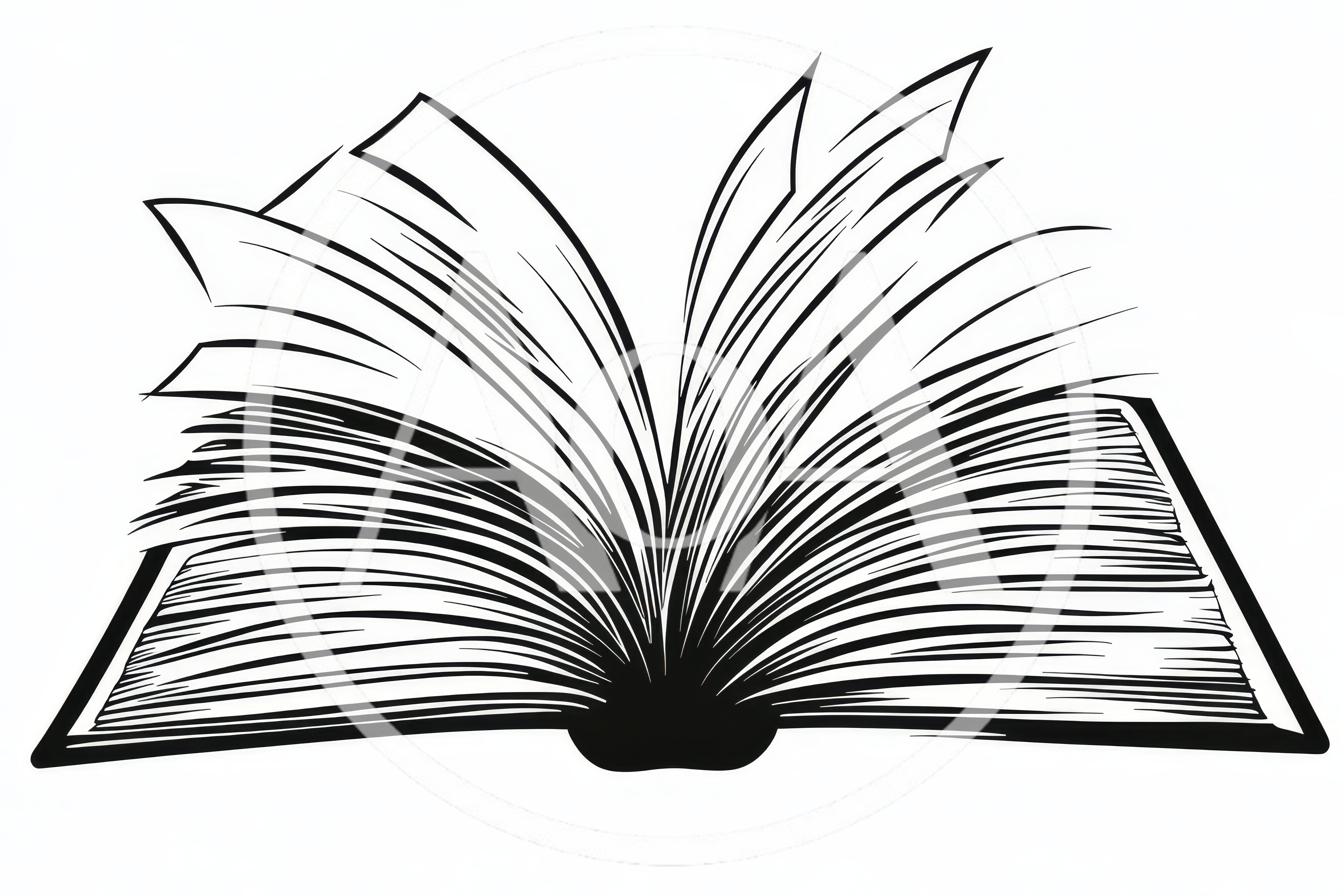 Open Book Illustration With Detailed Pages