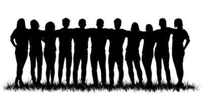 Silhouette Of A Diverse Group Standing Together