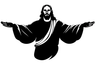 Black And White Illustration Of Jesus Christ