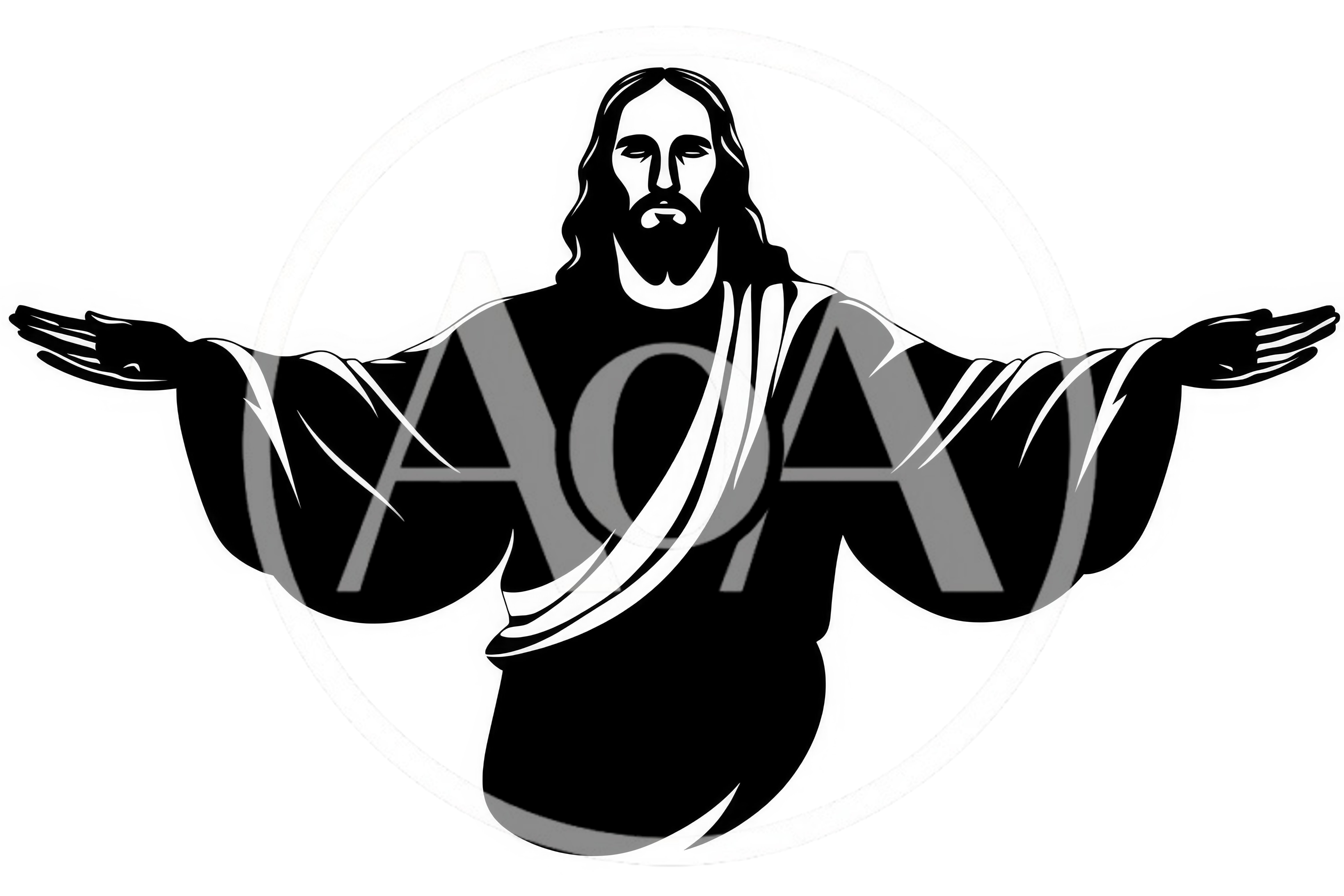Black And White Illustration Of Jesus Christ