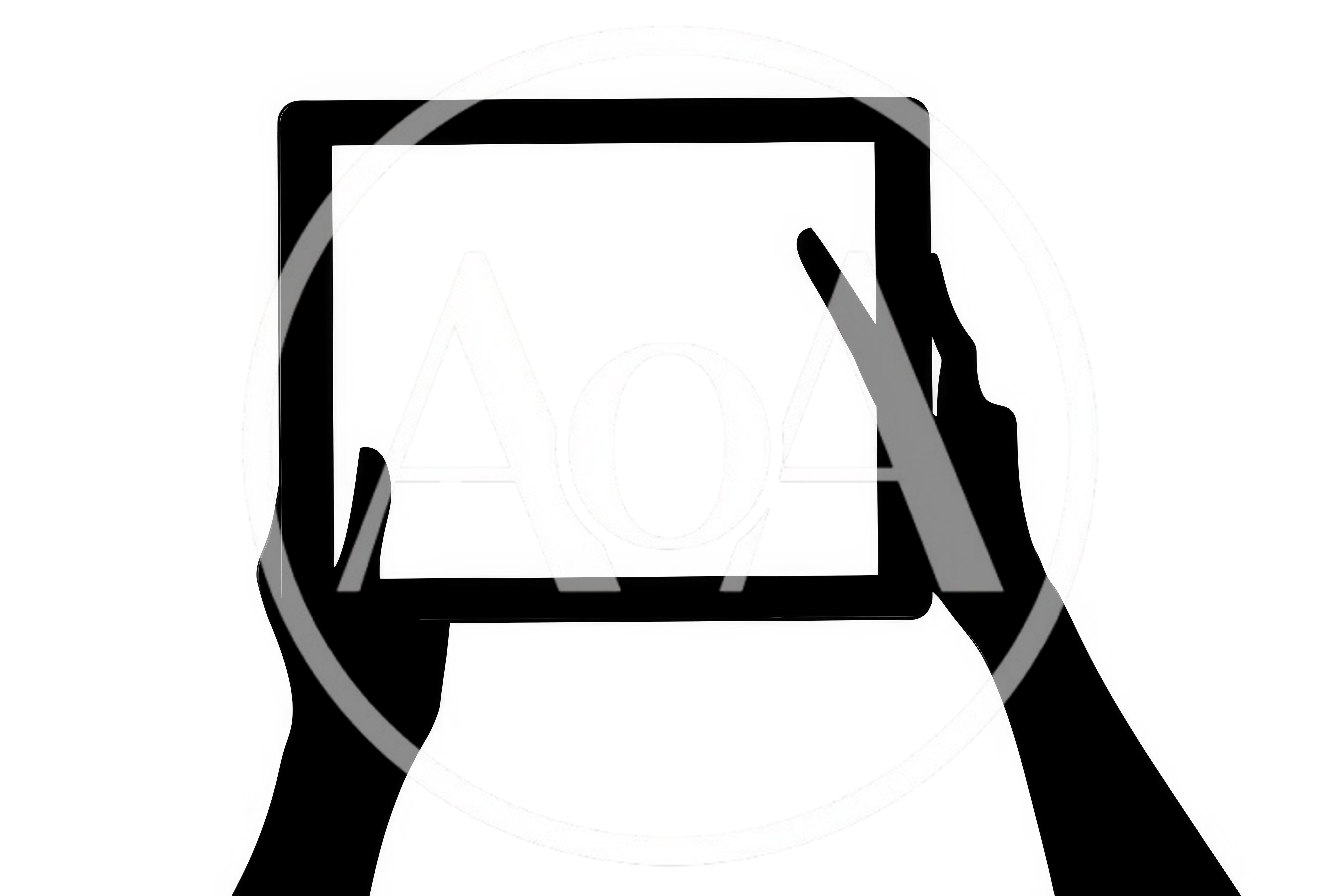 Silhouette Of Hands Holding A Tablet Computer
