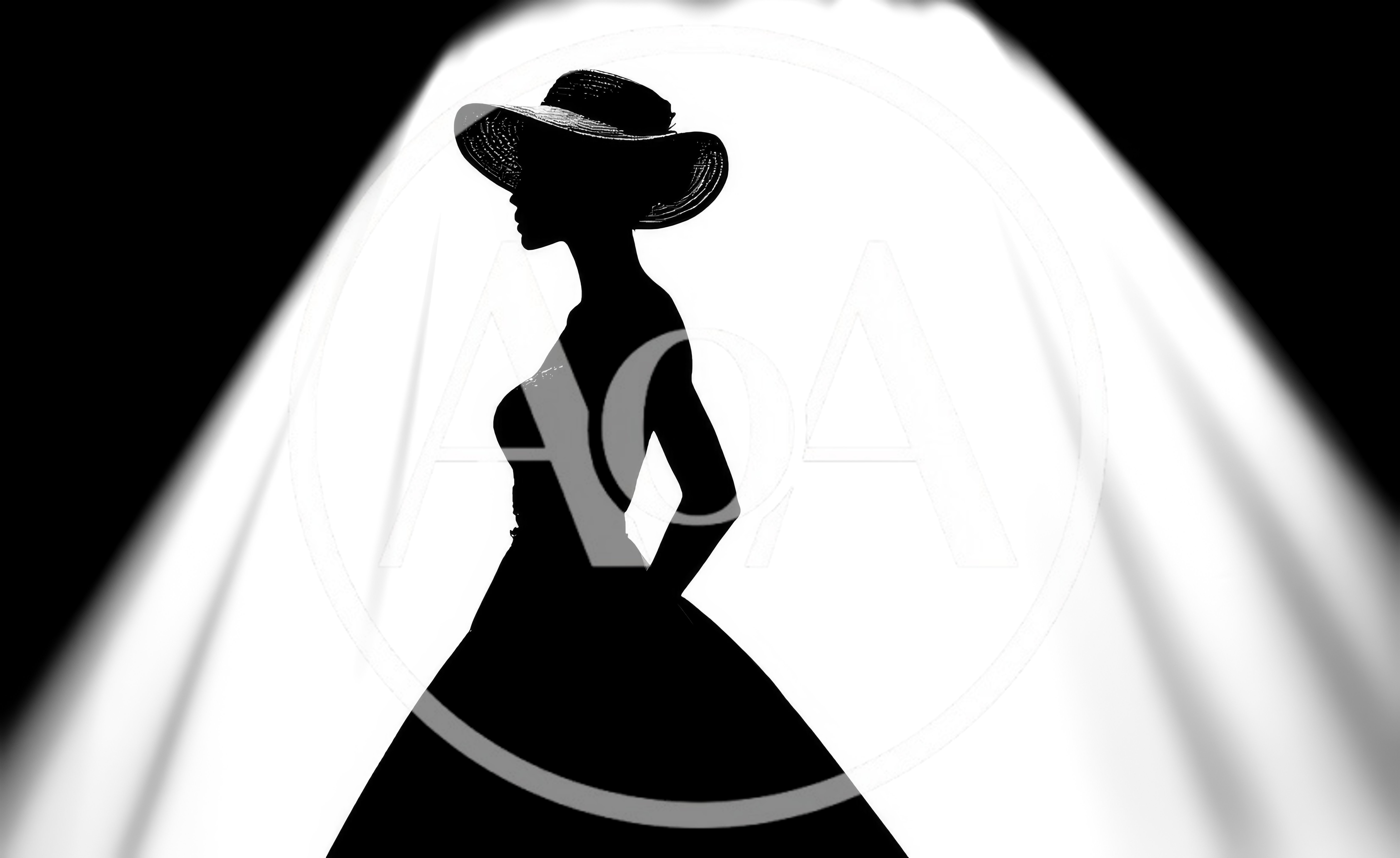 Silhouette Of A Woman In A Wide Brimmed Hat