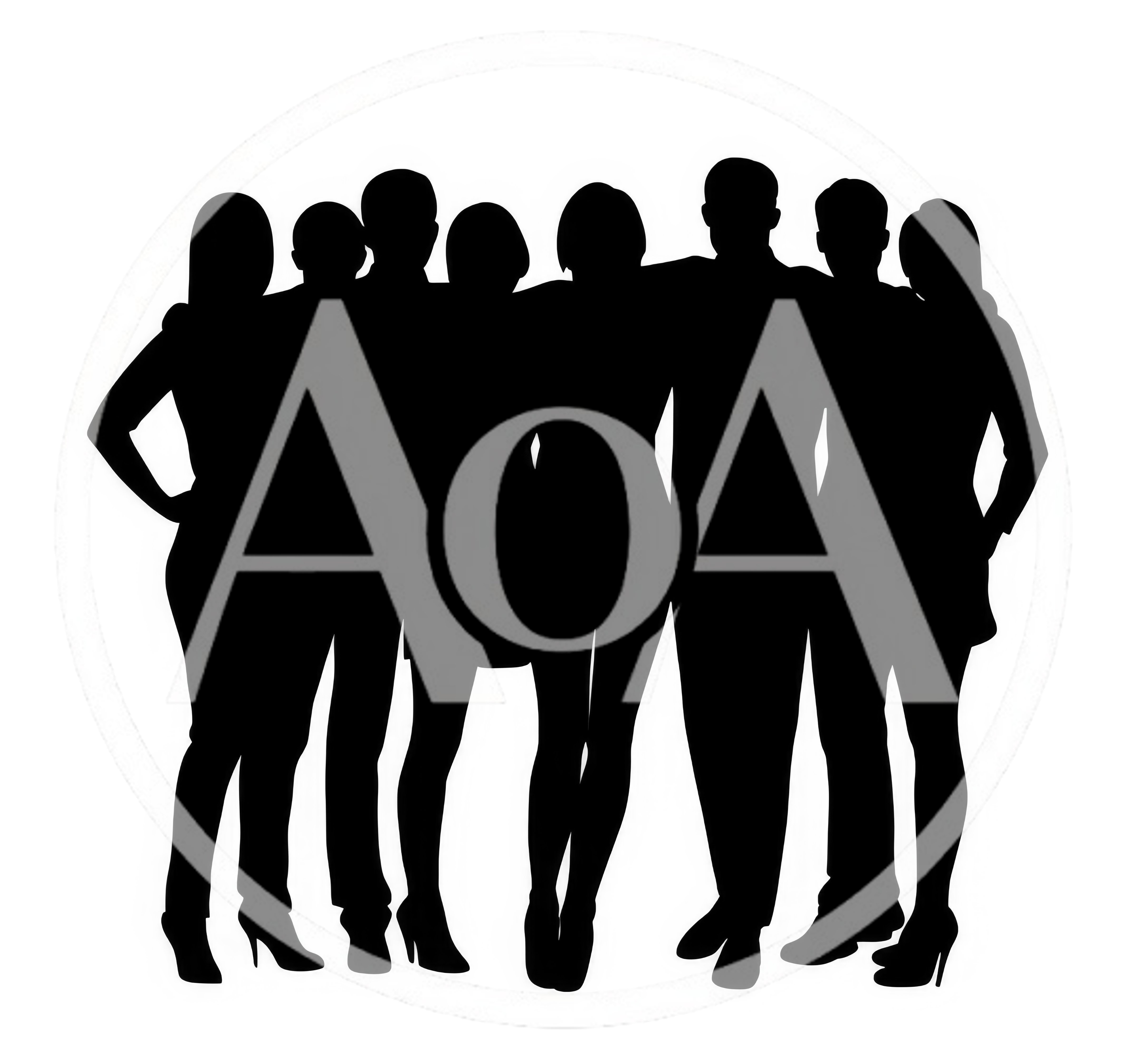Silhouette Of A Diverse Group Of Friends Standing Together