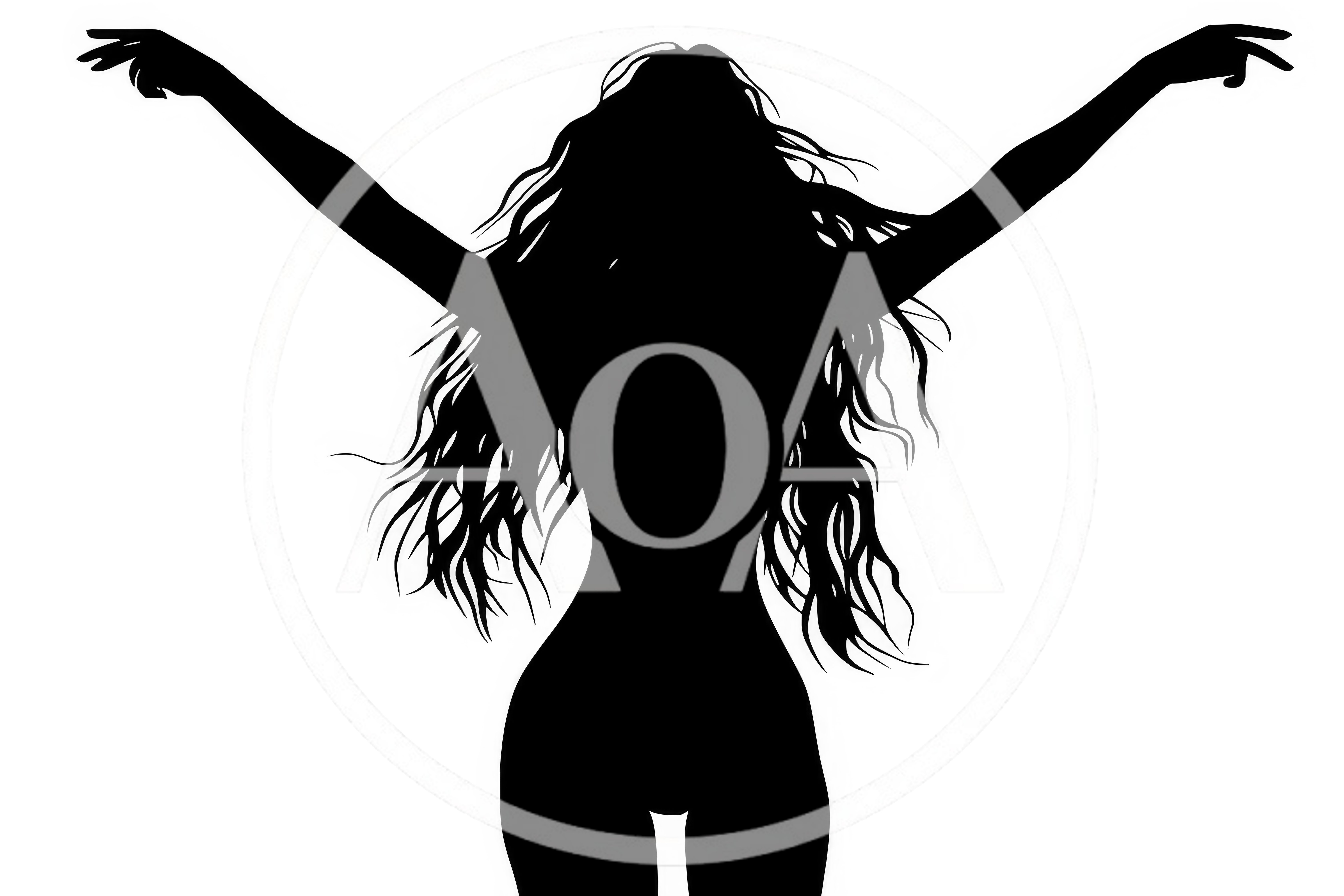 Silhouette Of A Woman With Long Flowing Hair