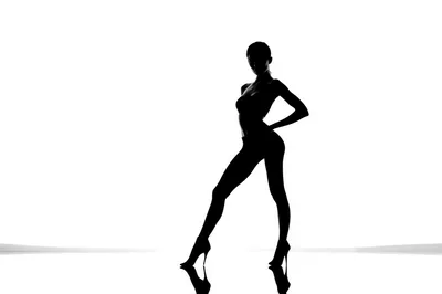 Silhouette Of A Fashion Model Posing In High Heels