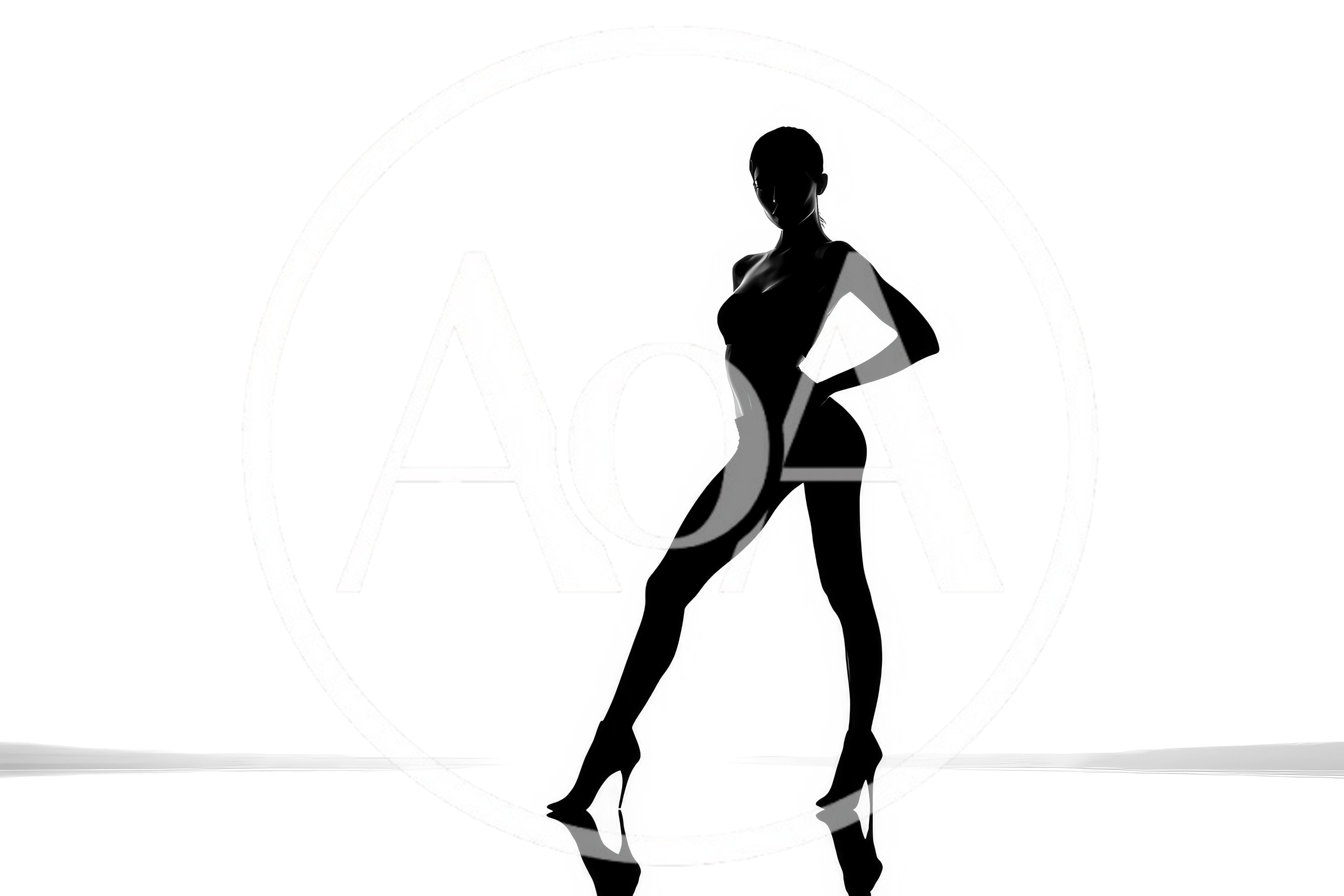 Silhouette Of A Fashion Model Posing In High Heels