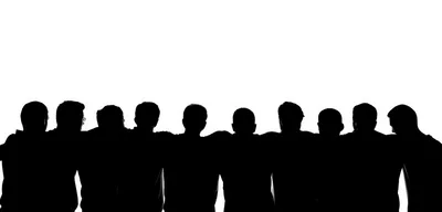 Silhouette Of A Group Of Men Standing Together
