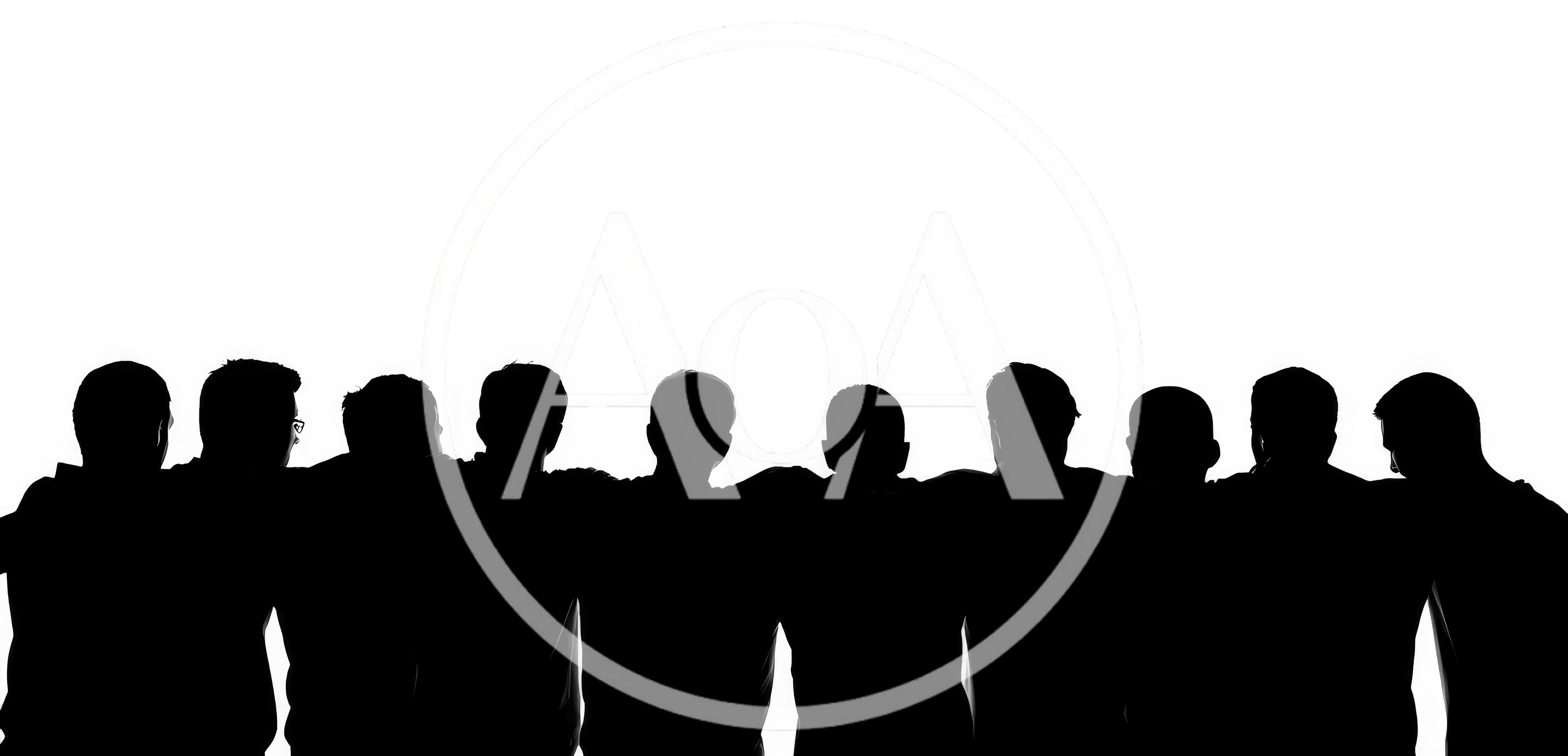 Silhouette Of A Group Of Men Standing Together